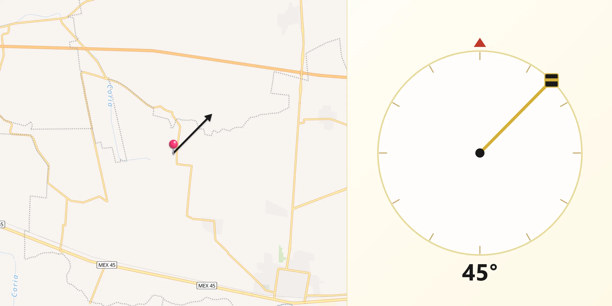 Dirección de la Qibla desde Colonia 18 de Marzo