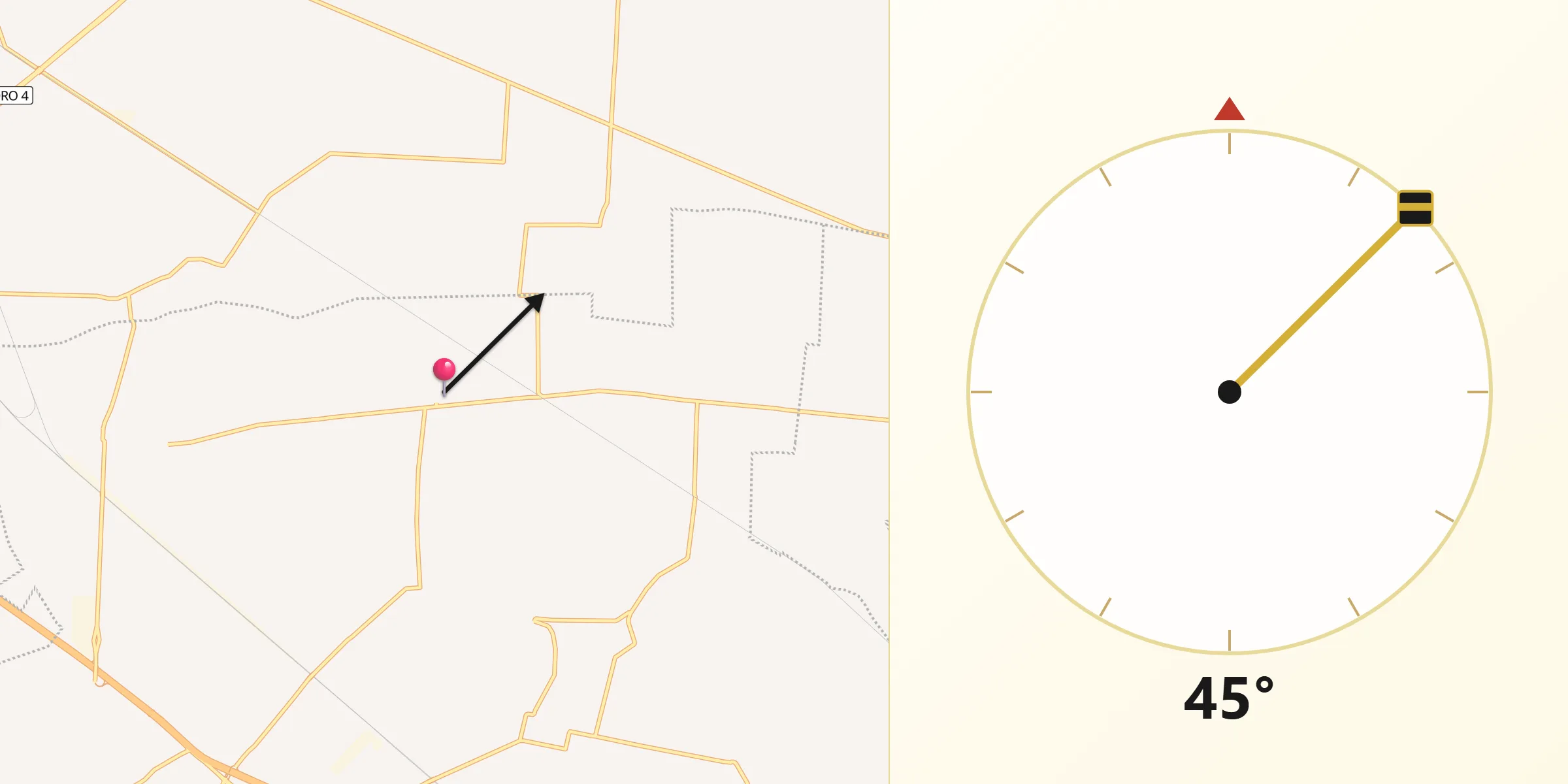 Dirección de la Qibla desde Noria Nueva