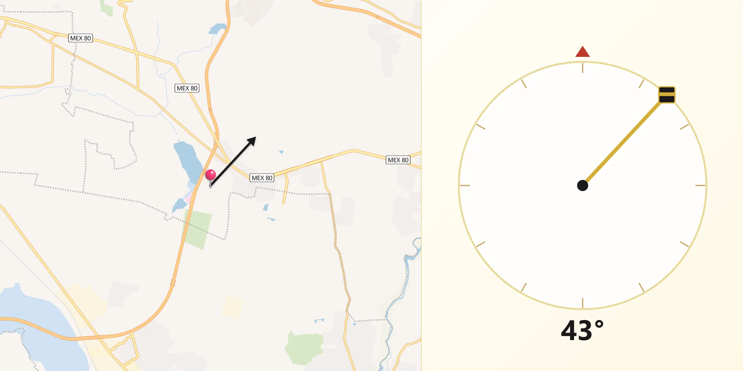 Dirección de la Qibla desde Colonia Guadalupana