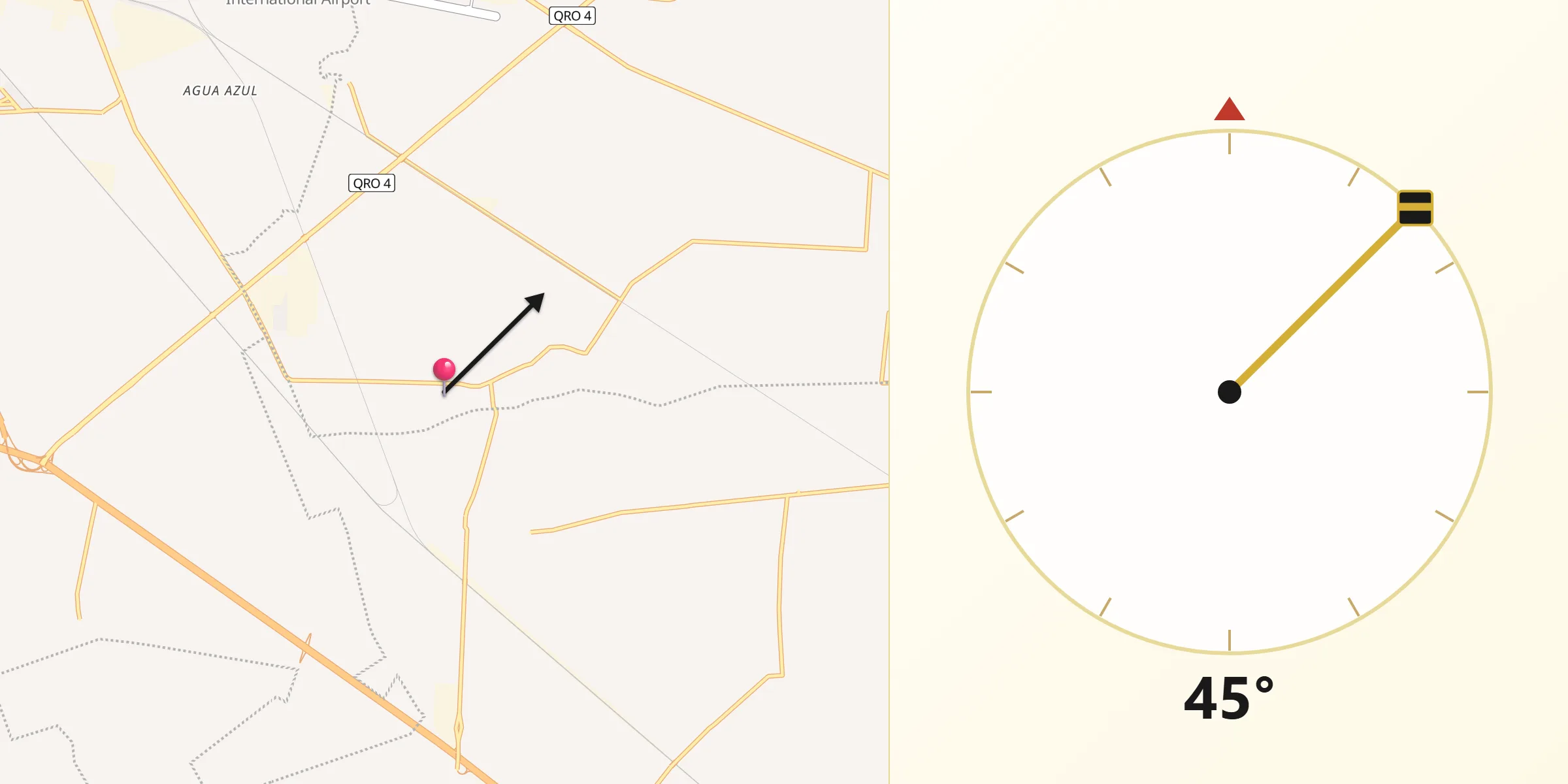 Dirección de la Qibla desde San Ildefonso