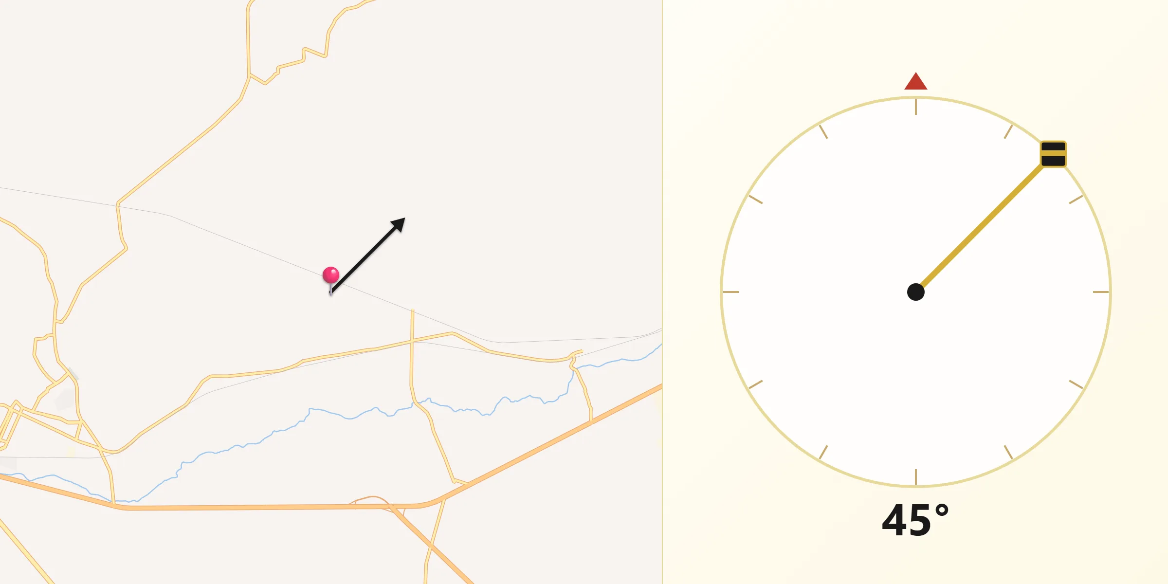 Dirección de la Qibla desde San José Viborillas