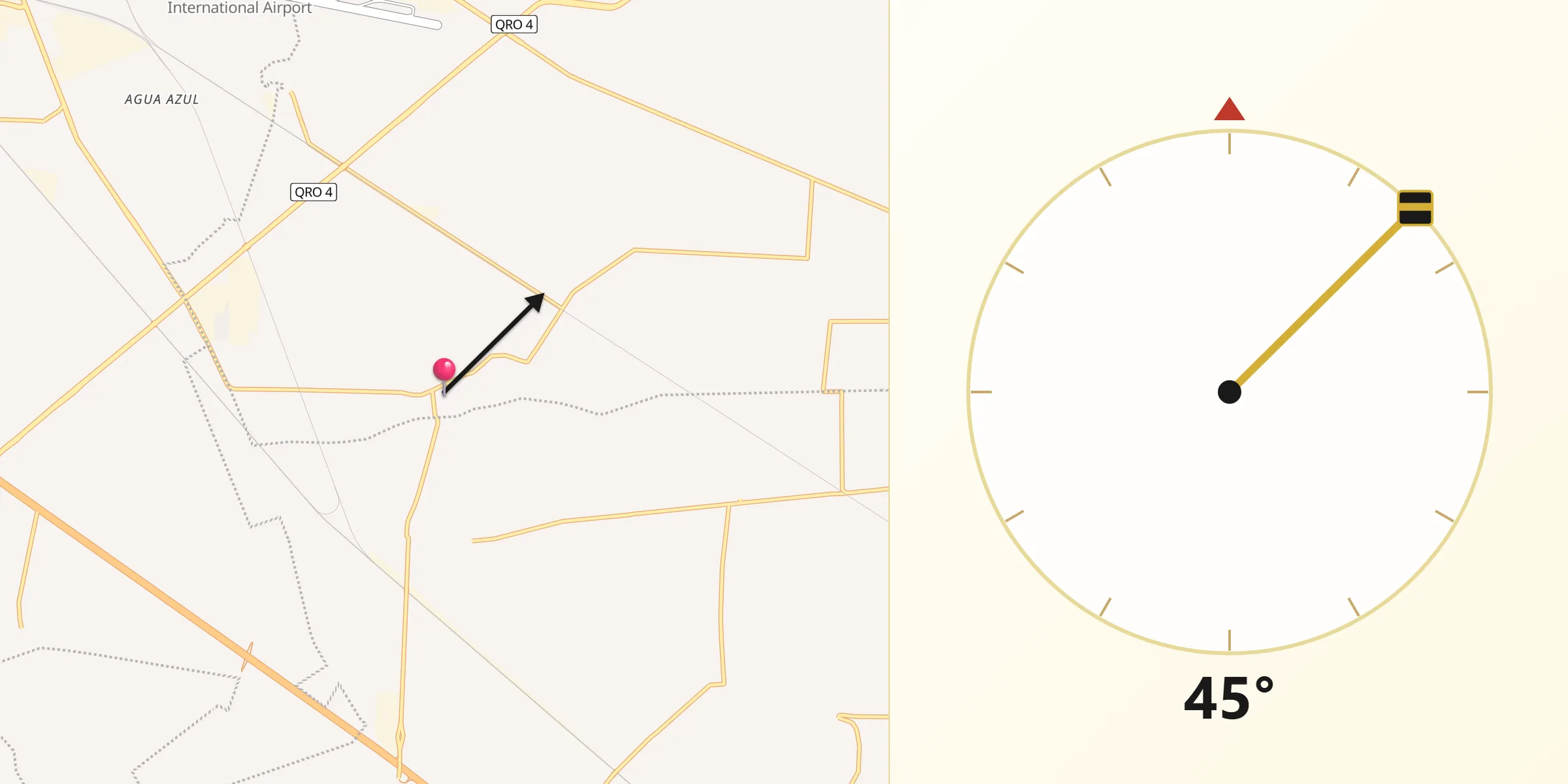 Dirección de la Qibla desde San Vicente el Alto