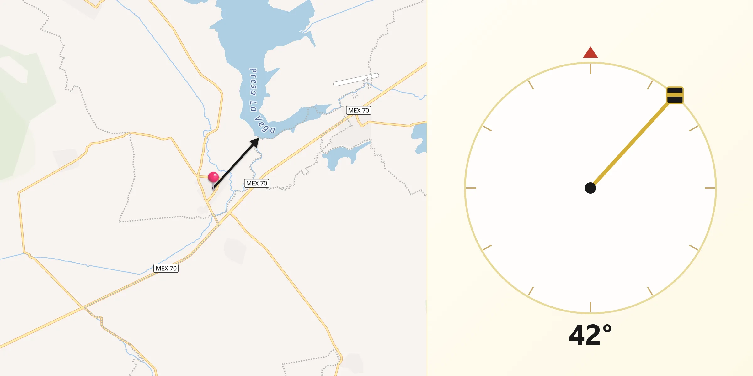 Dirección de la Qibla desde La Vega