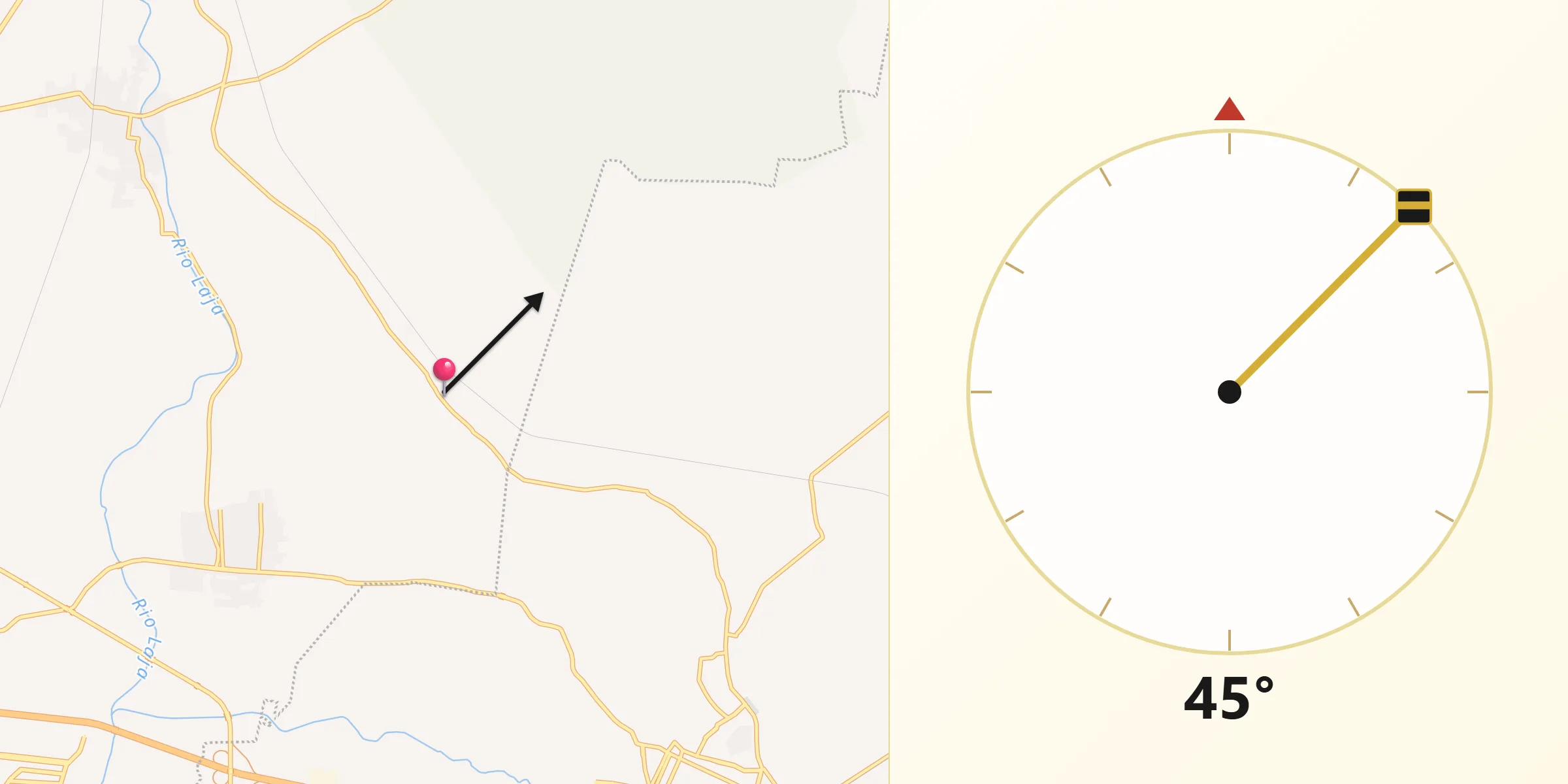 Dirección de la Qibla desde Jauregui