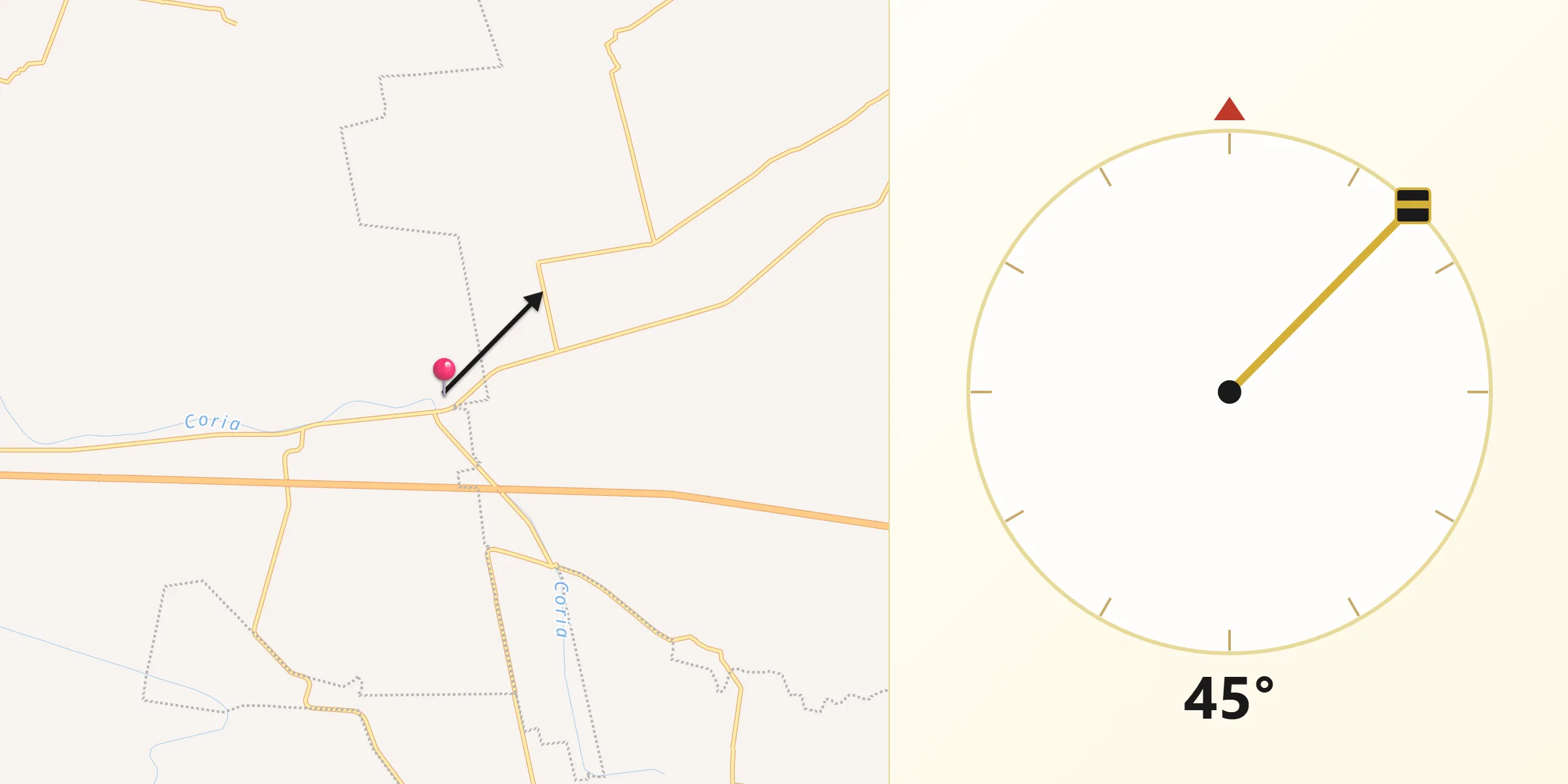 Dirección de la Qibla desde San José de la Montaña