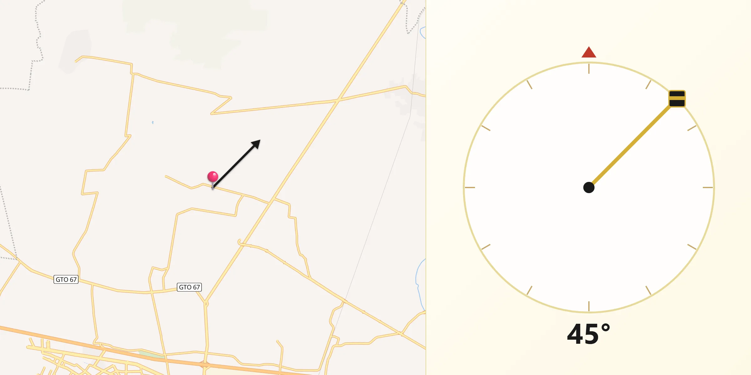 Dirección de la Qibla desde San Cayetano