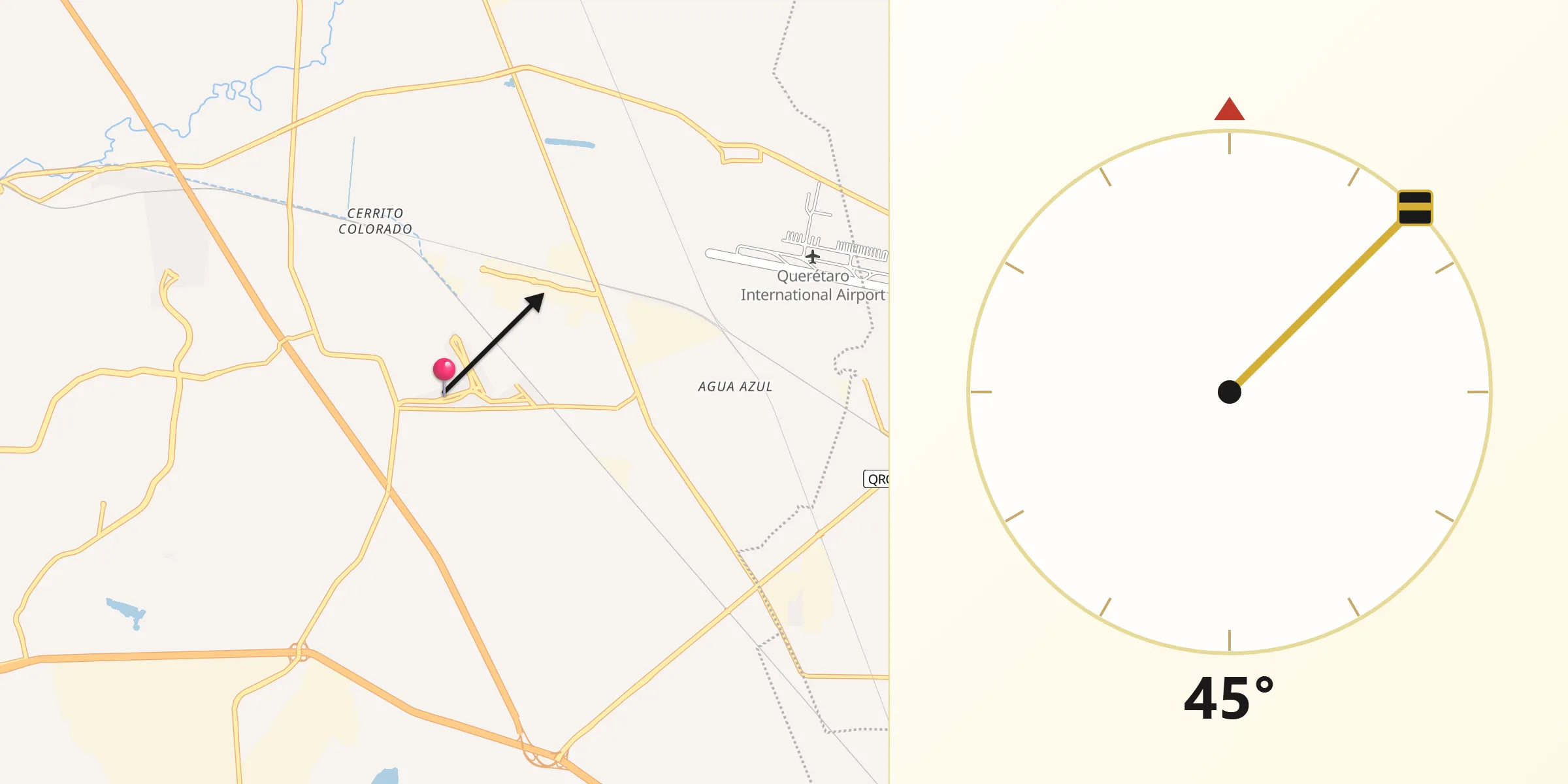 Dirección de la Qibla desde Paseos del Marqués