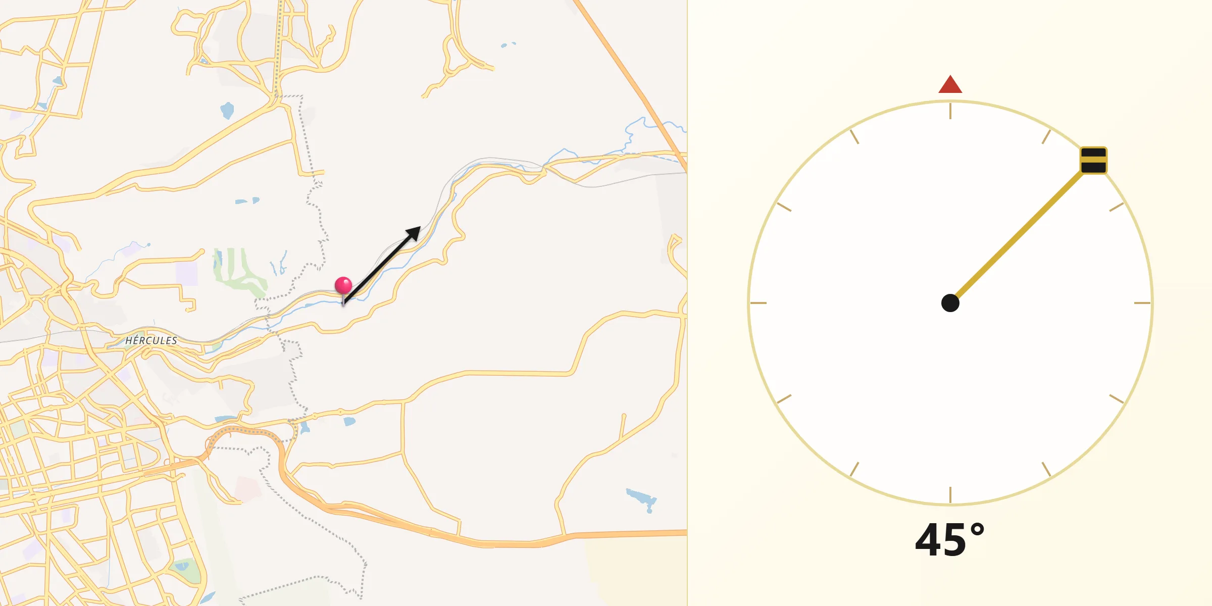 Dirección de la Qibla desde La Cañada