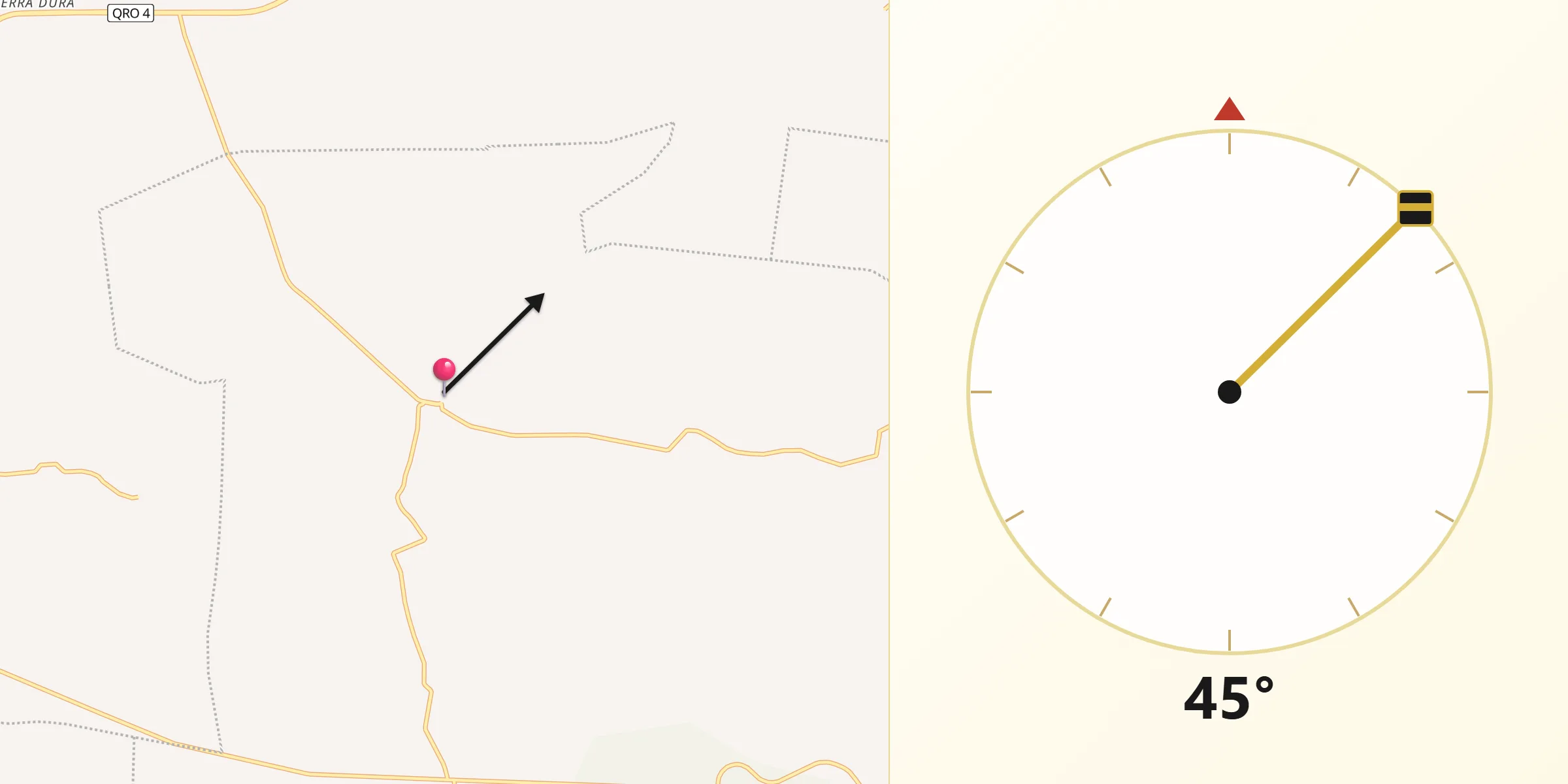 Dirección de la Qibla desde El Tejocote
