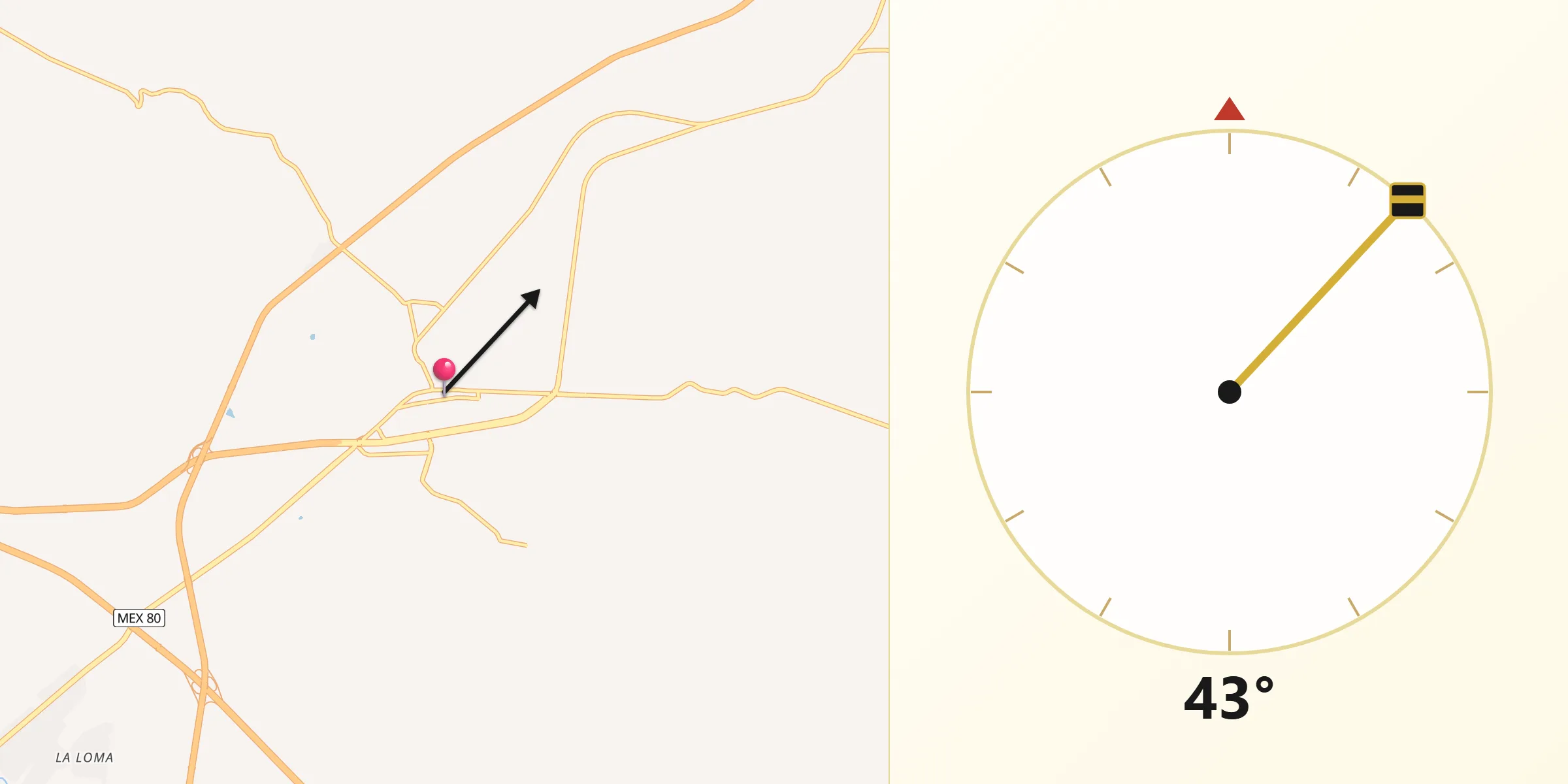 Dirección de la Qibla desde Zapotlanejo