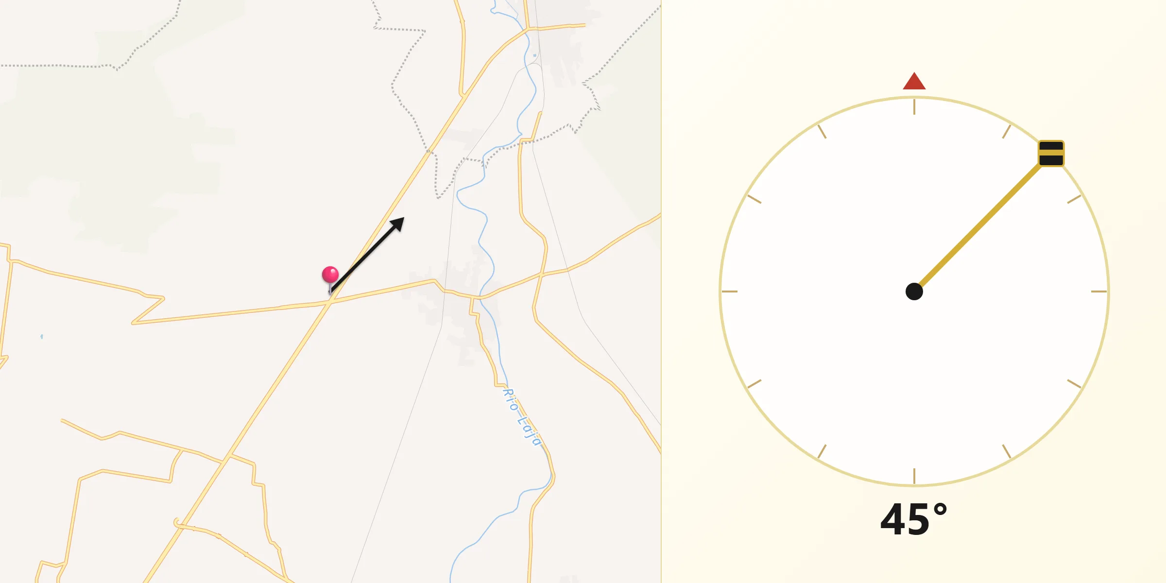 Dirección de la Qibla desde San Isidro de la Concepción