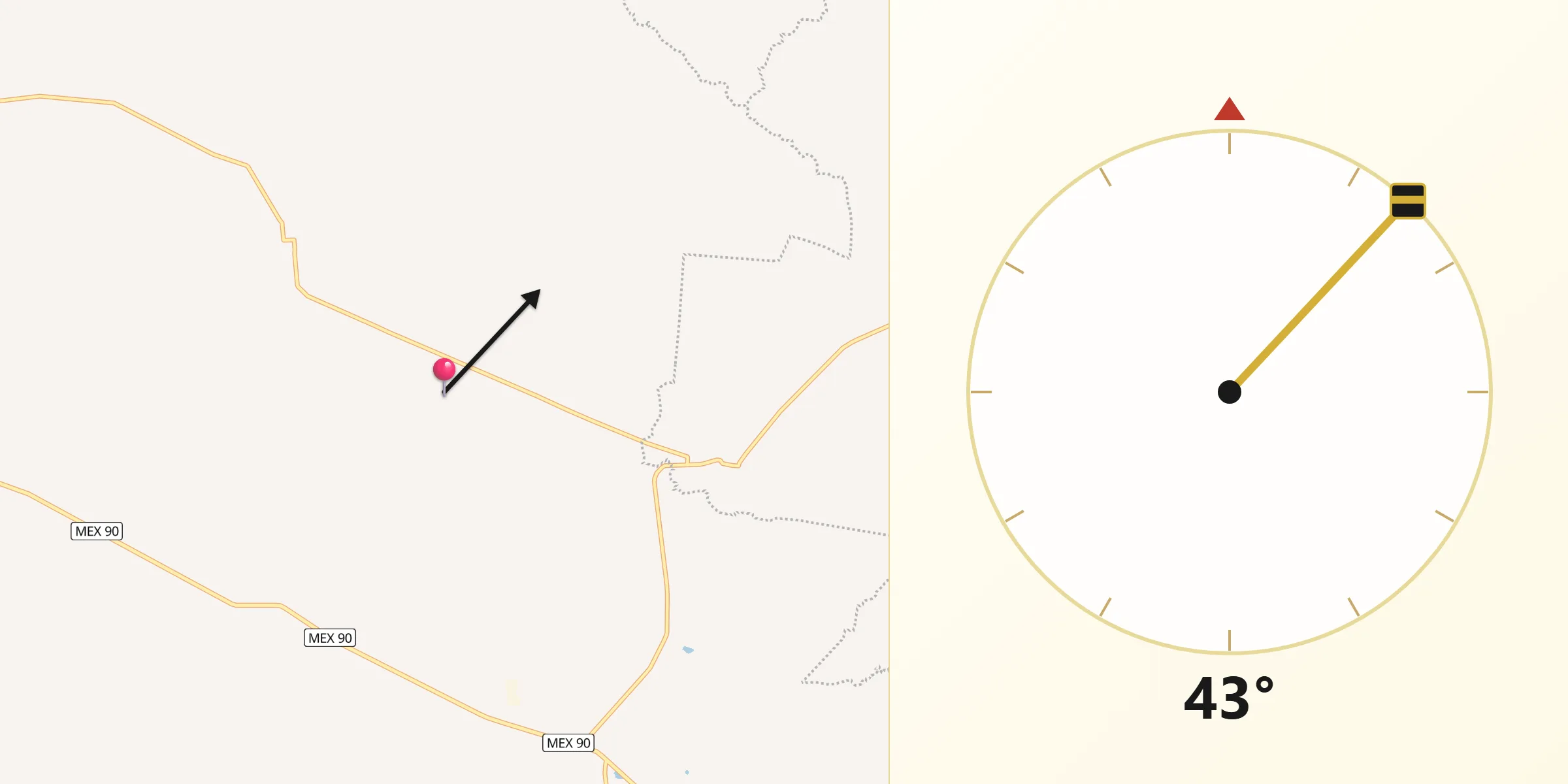 Dirección de la Qibla desde La Villa