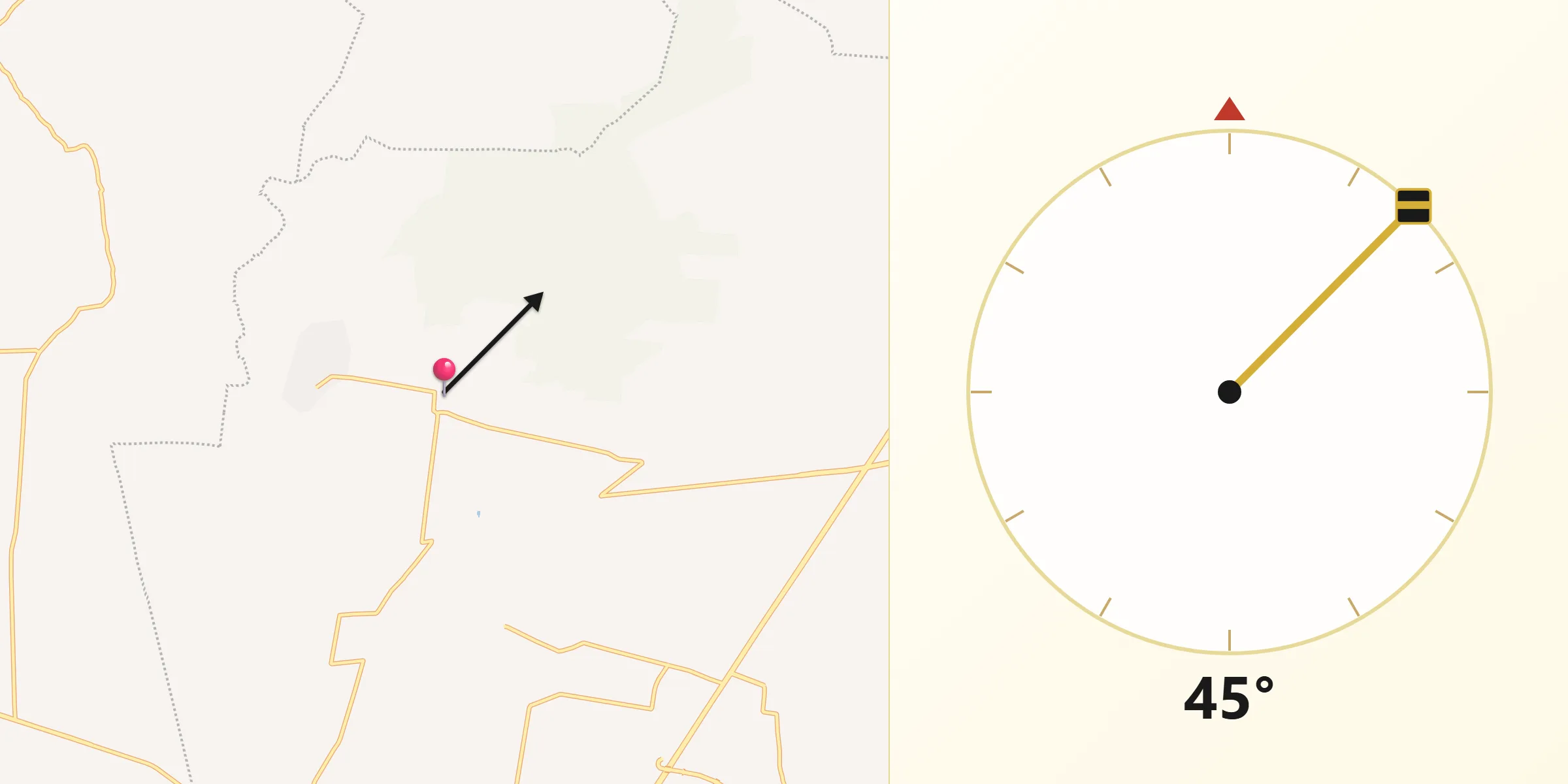 Dirección de la Qibla desde San Elías
