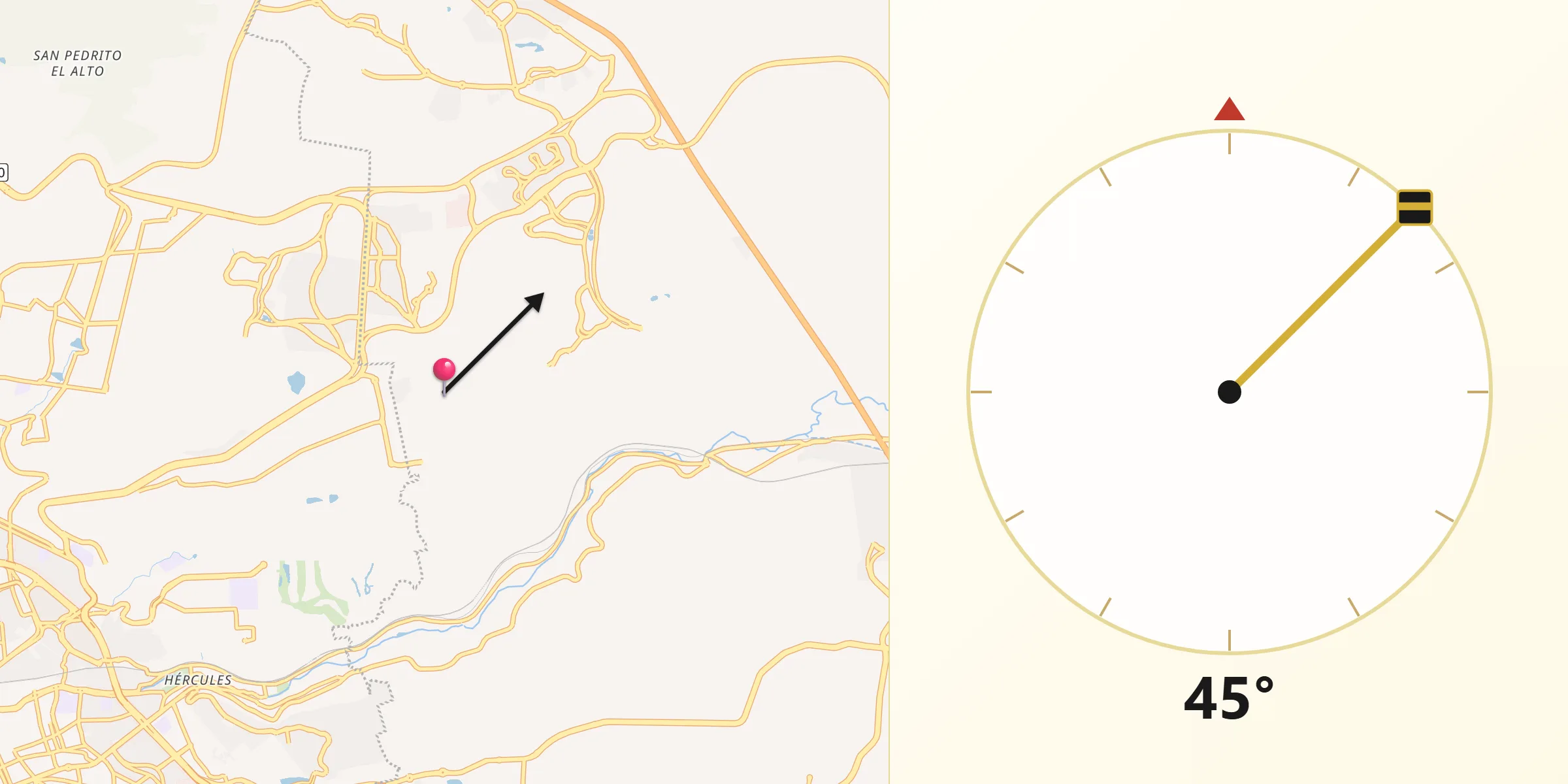 Dirección de la Qibla desde El Pozo
