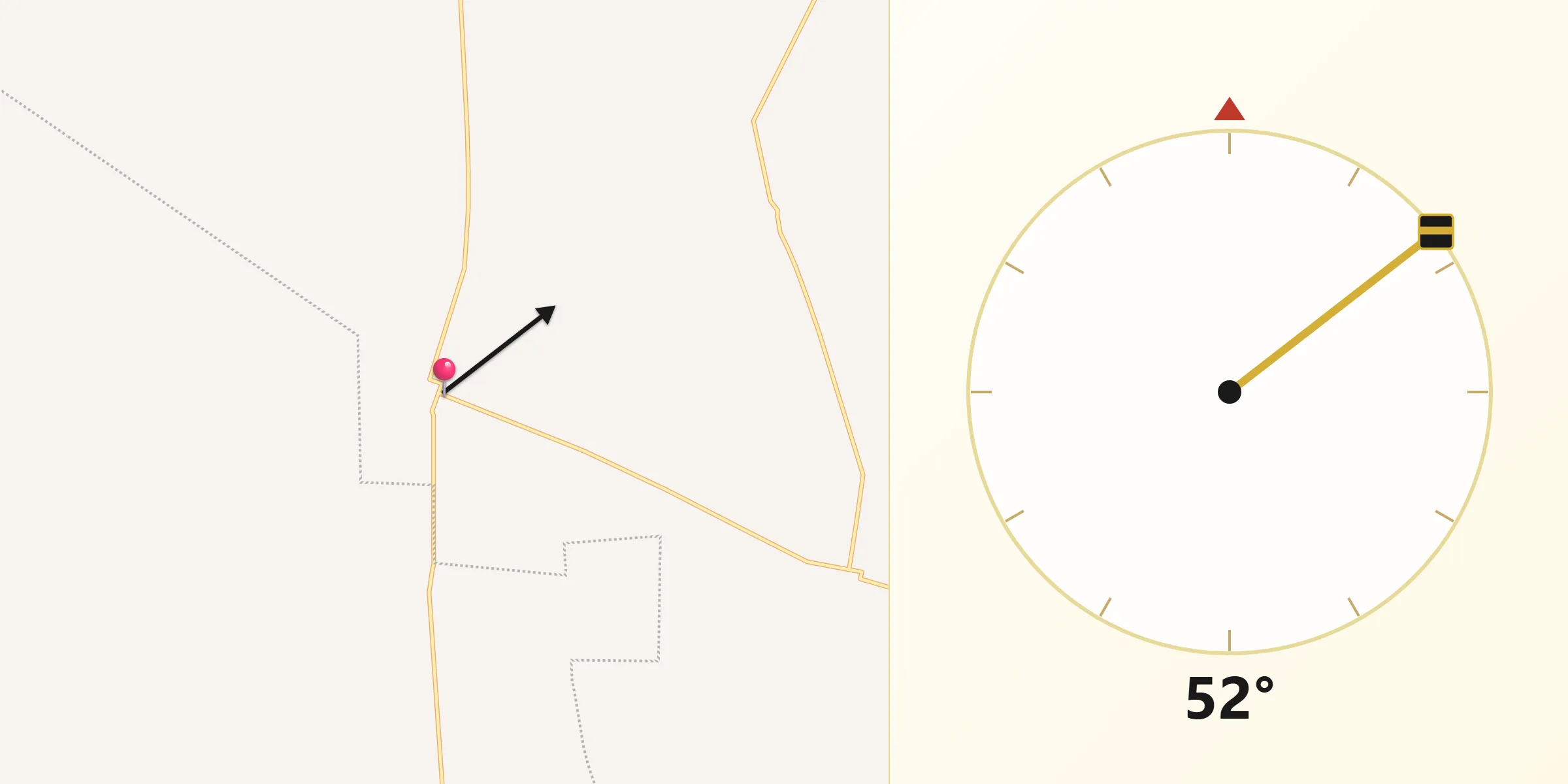 Dirección de la Qibla desde Chunchucmil