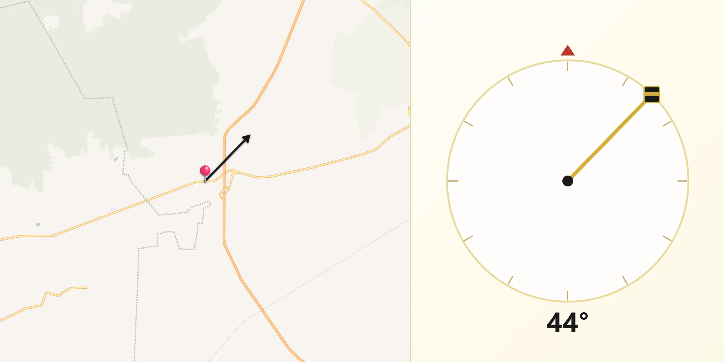 Dirección de la Qibla desde San Cristóbal