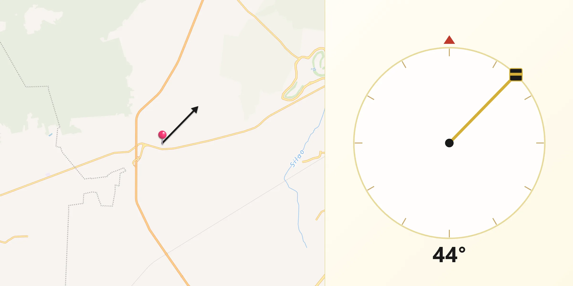 Dirección de la Qibla desde Cuchicuato
