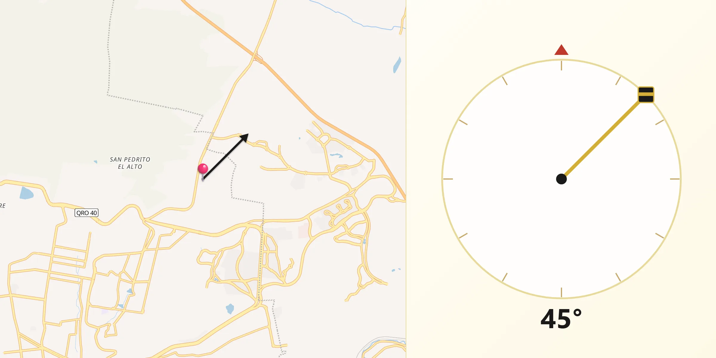 Dirección de la Qibla desde Ninguno [CERESO]