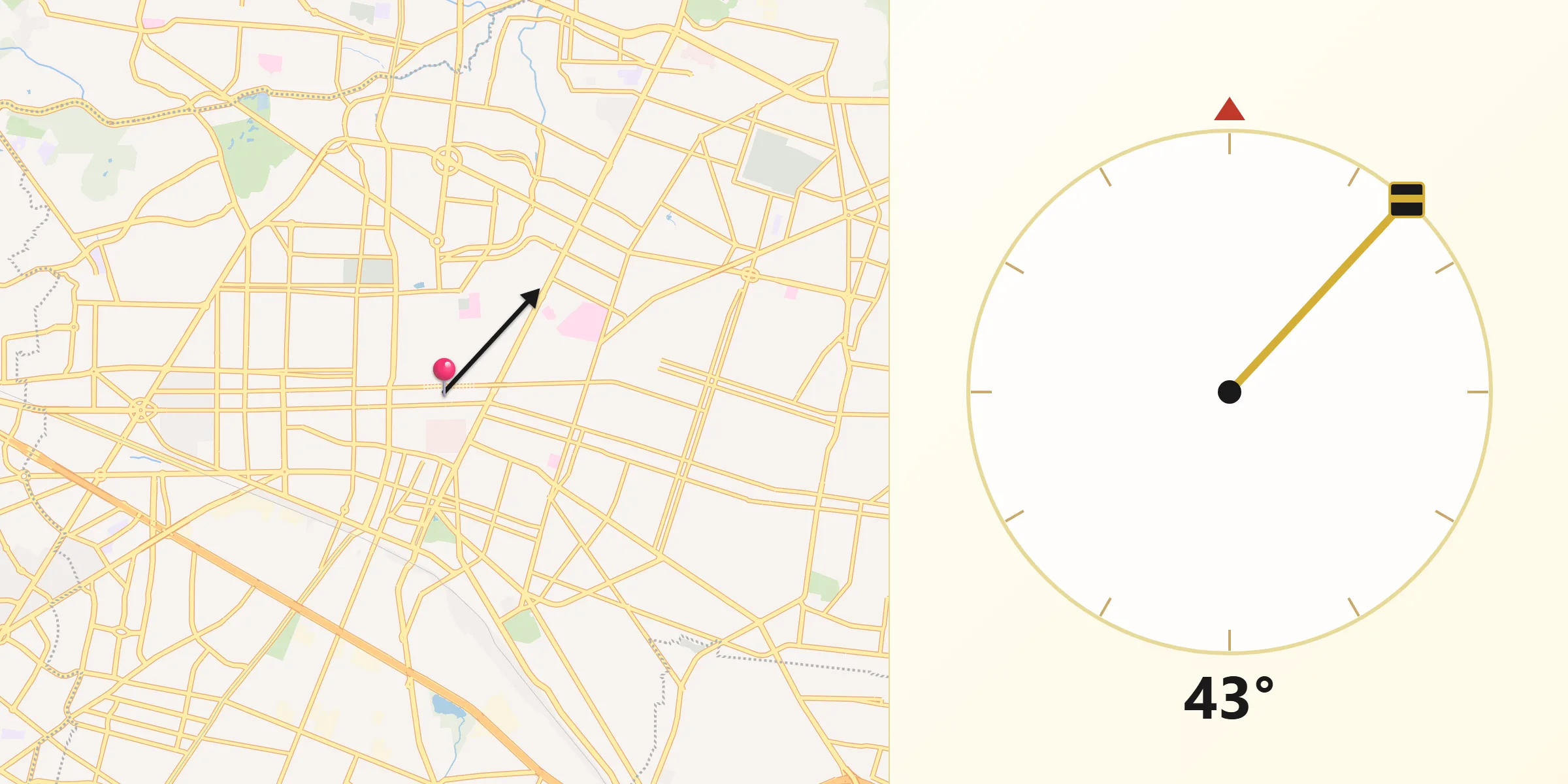 Dirección de la Qibla desde Guadalajara