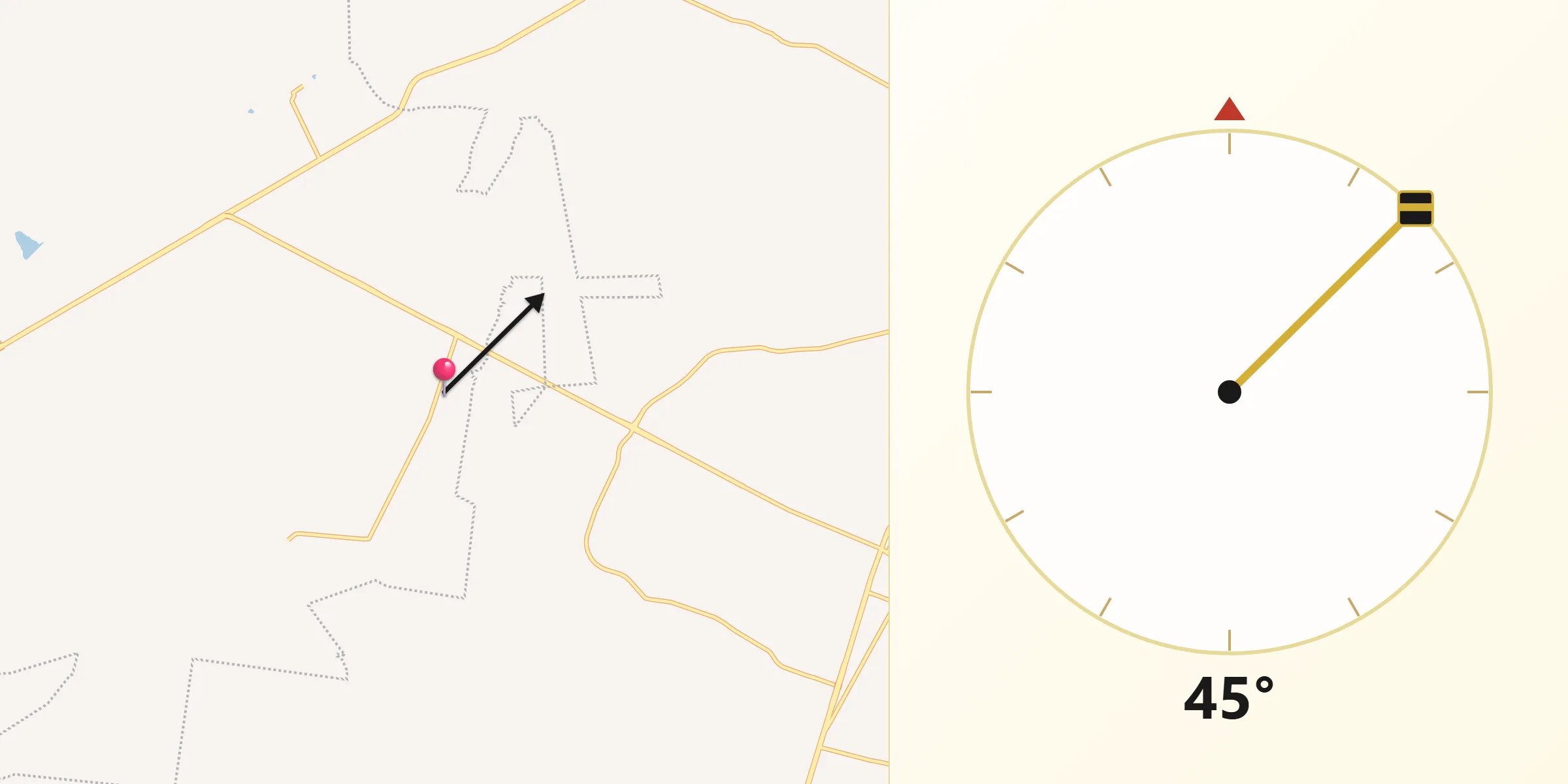 Dirección de la Qibla desde Los Benitos