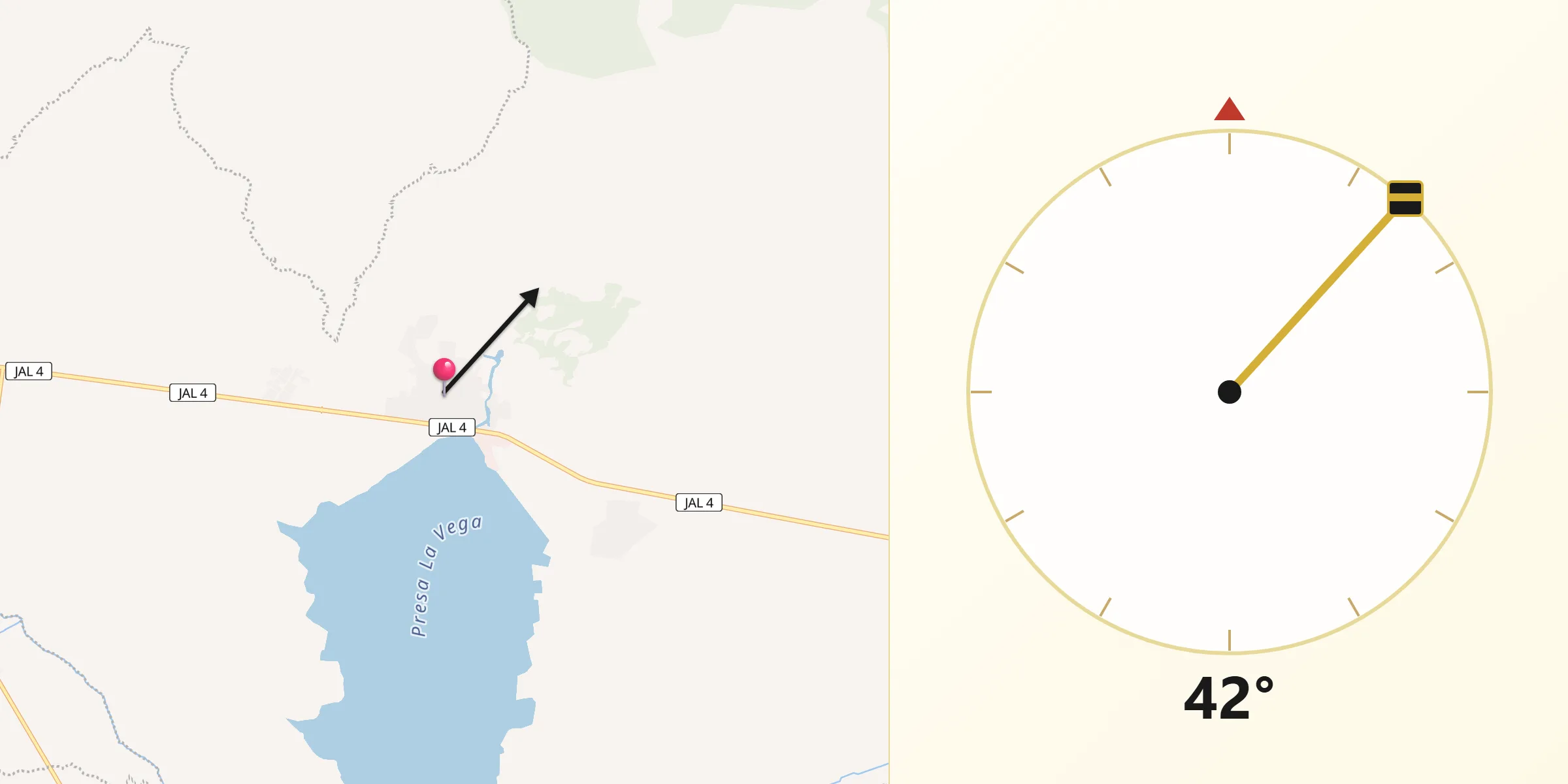 Dirección de la Qibla desde Teuchitlán Jalisco