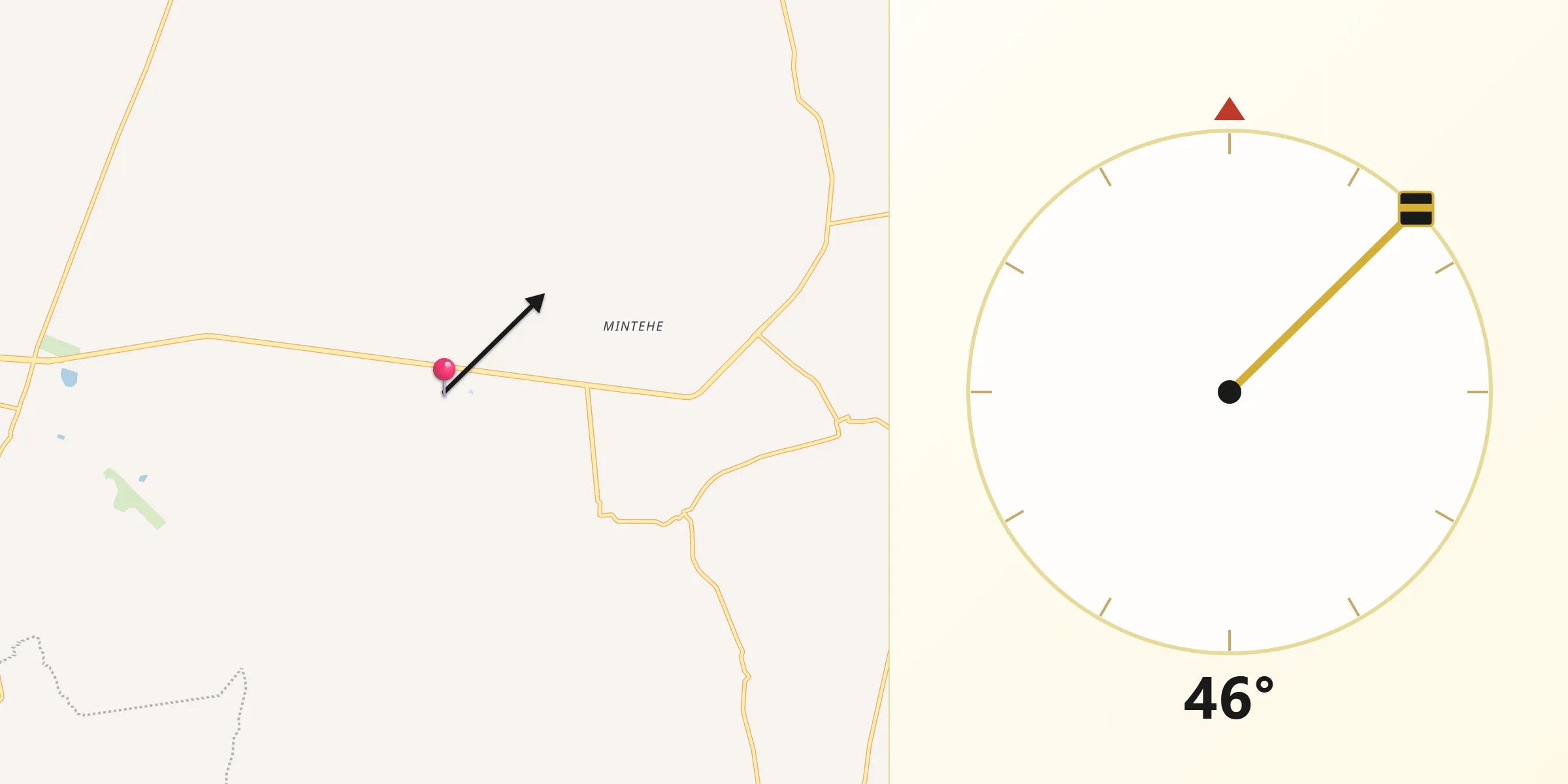 Dirección de la Qibla desde Villa Guerrero