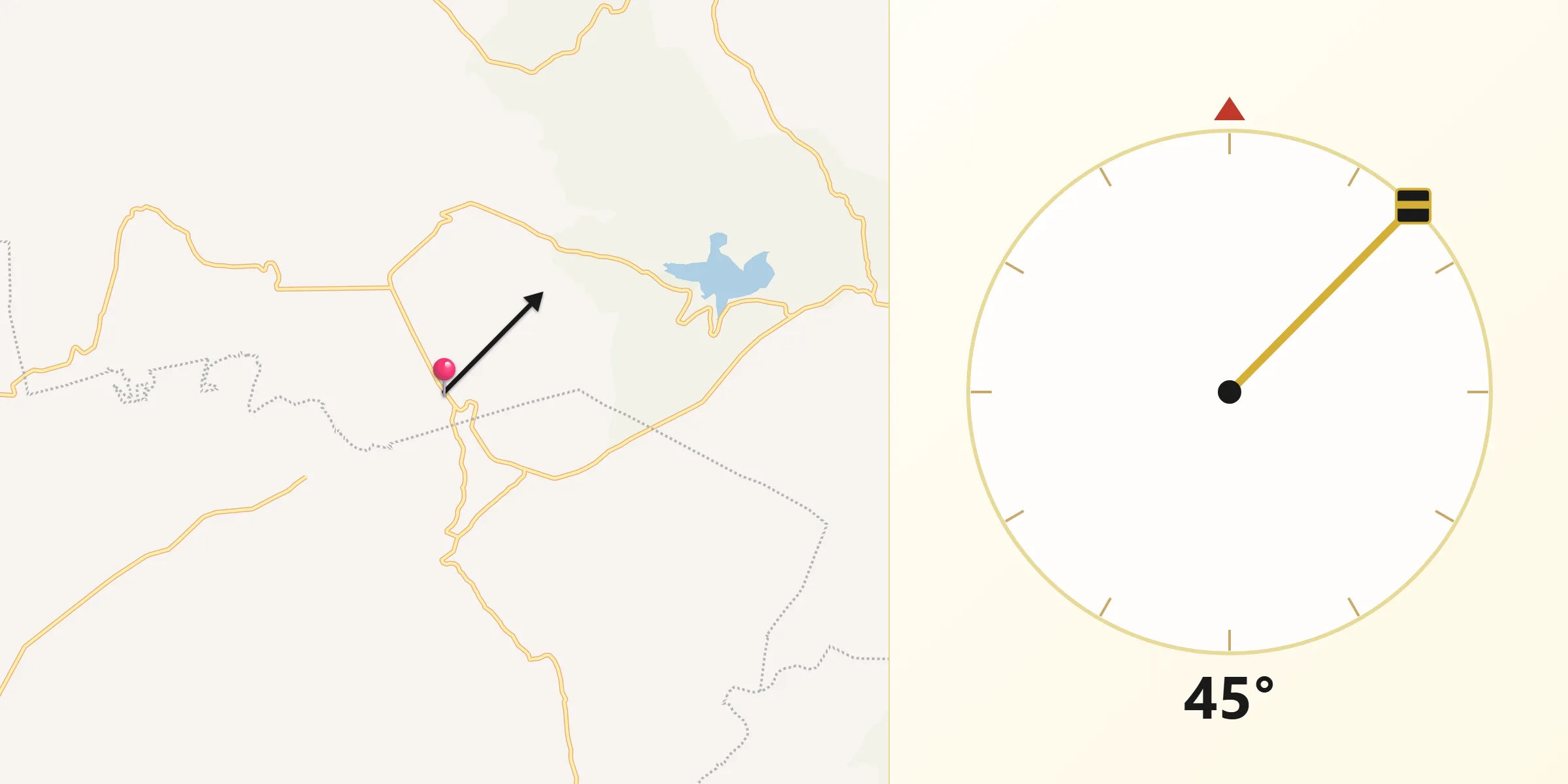 Dirección de la Qibla desde Don Diego