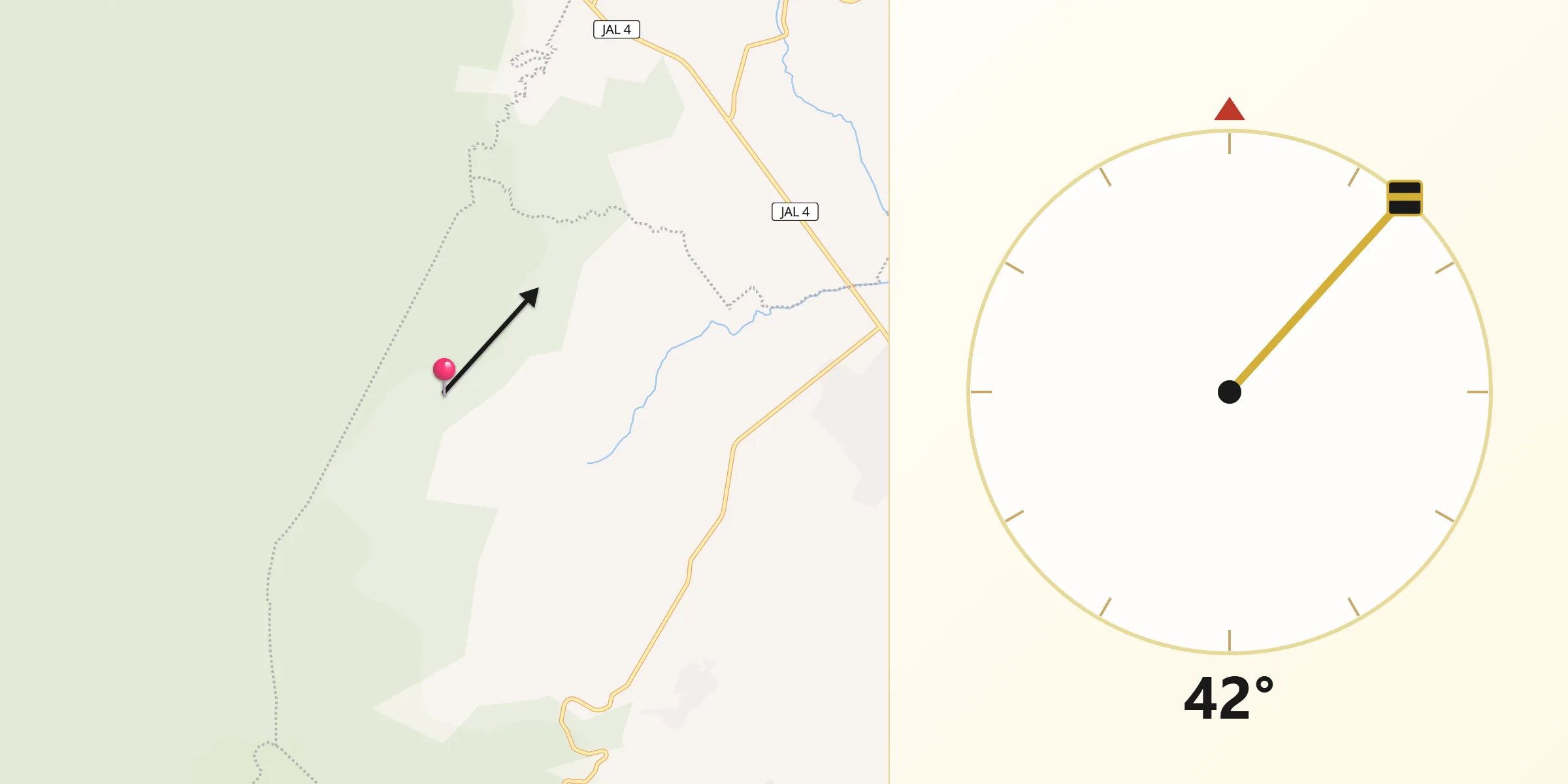 Dirección de la Qibla desde La Mora