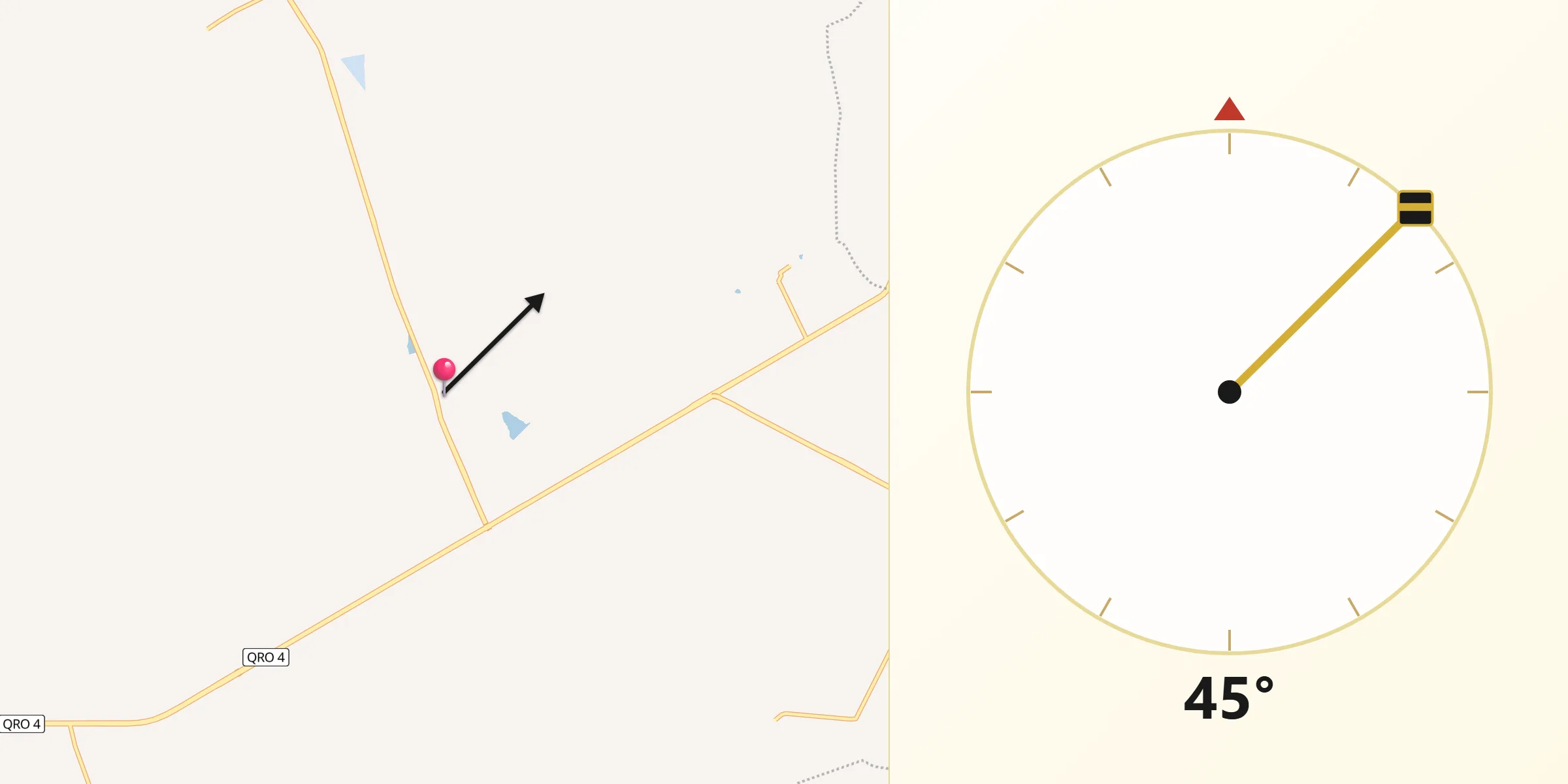 Dirección de la Qibla desde Ajuchitlán