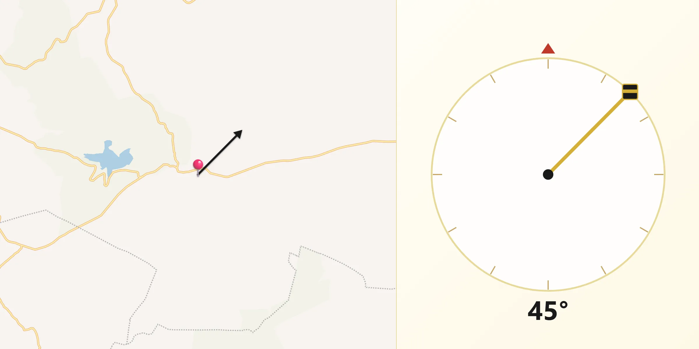 Dirección de la Qibla desde Neutla