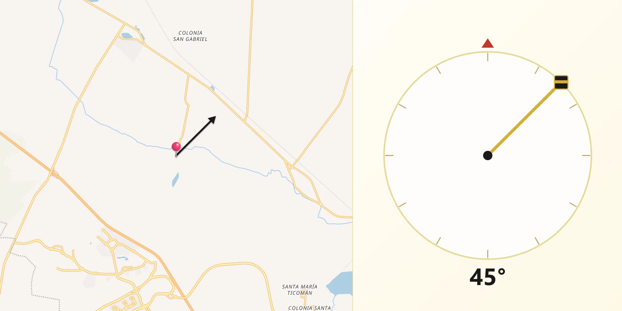 Dirección de la Qibla desde Santa Cruz