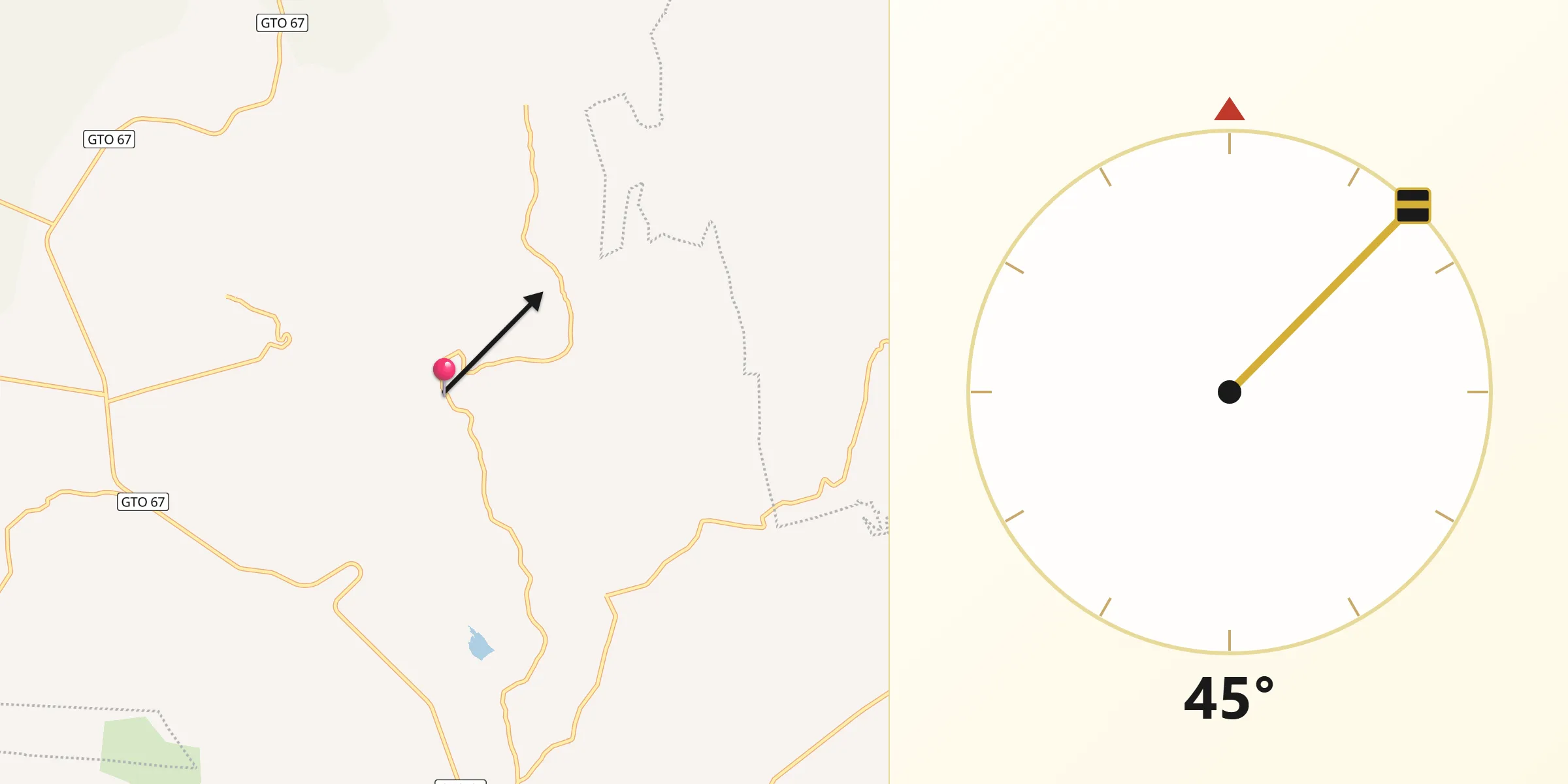Dirección de la Qibla desde El Naranjillo