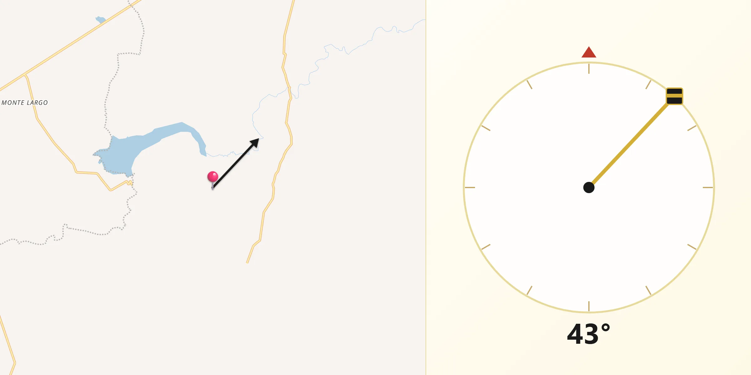 Dirección de la Qibla desde El Bajío de Plascencia