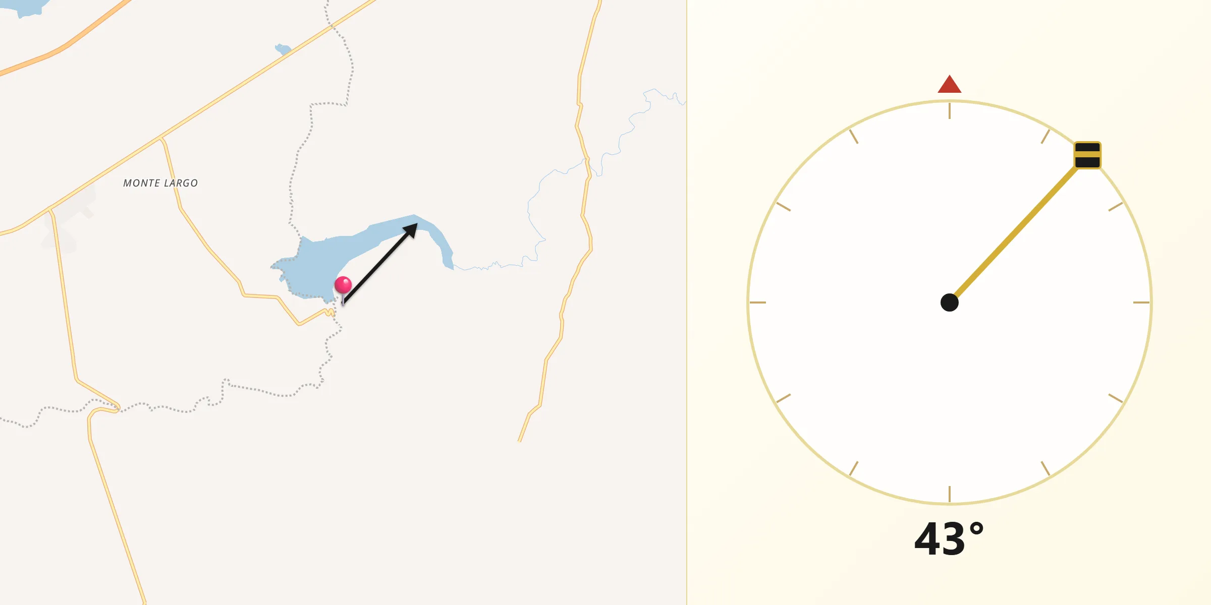 Dirección de la Qibla desde La Red