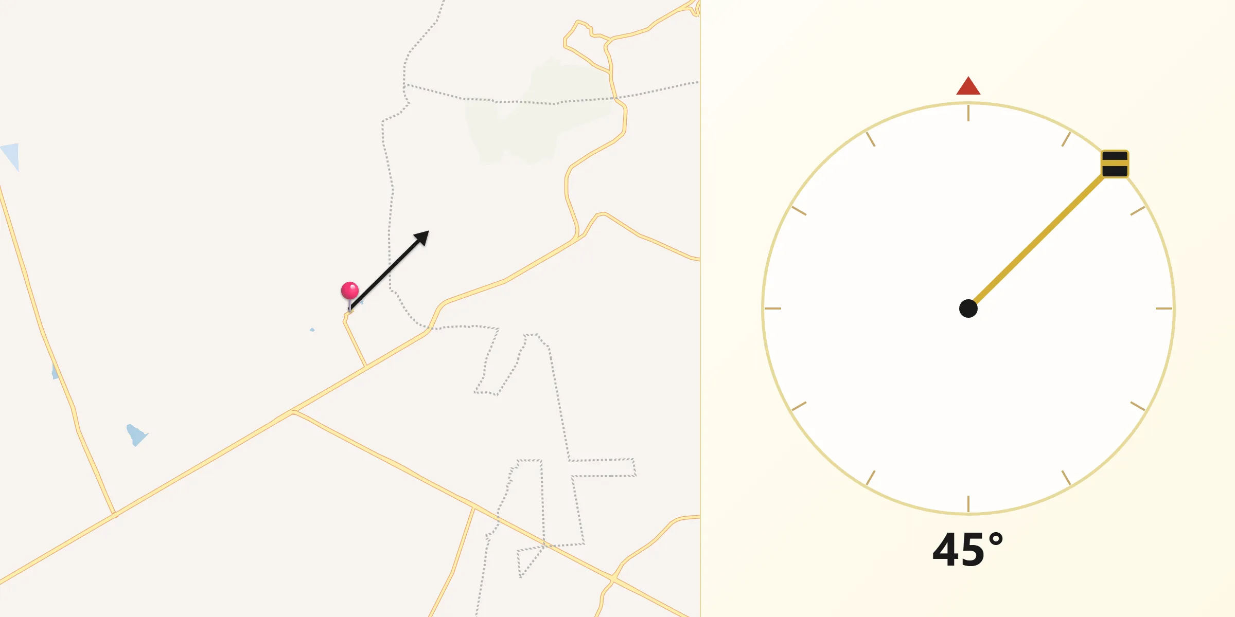 Dirección de la Qibla desde San Martín