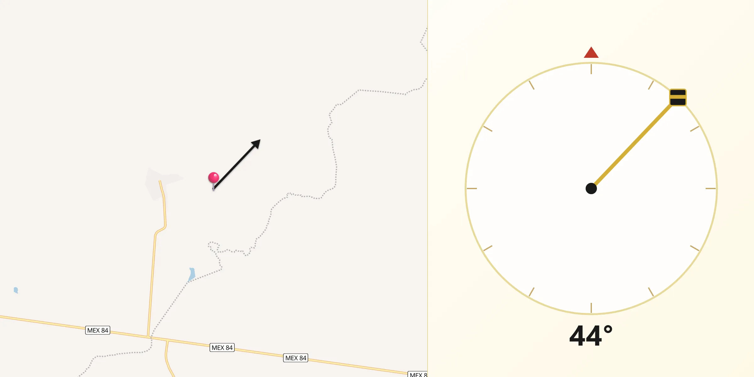 Dirección de la Qibla desde La Loma de los Rizo