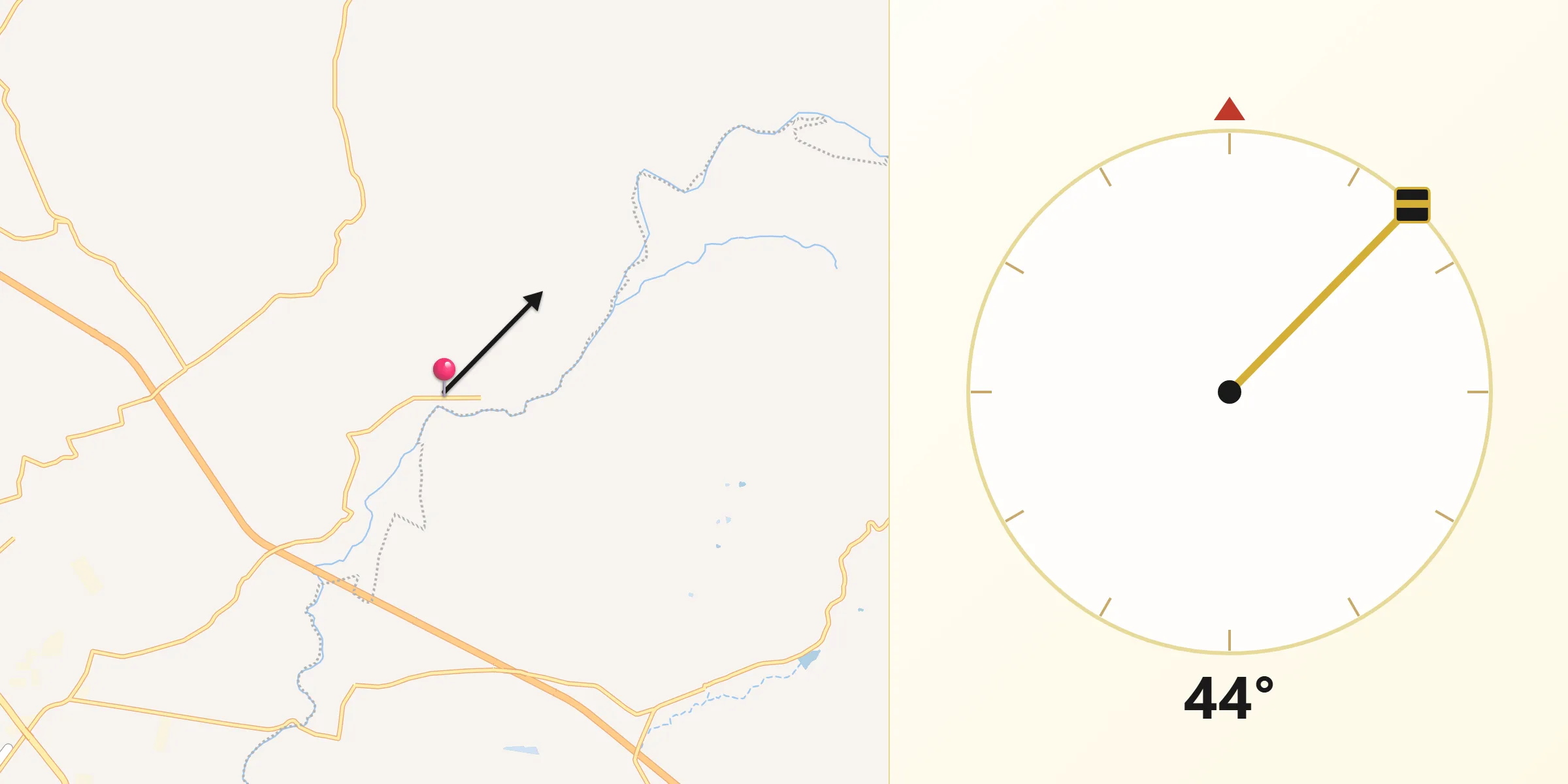 Dirección de la Qibla desde San Nicolás Temascatío
