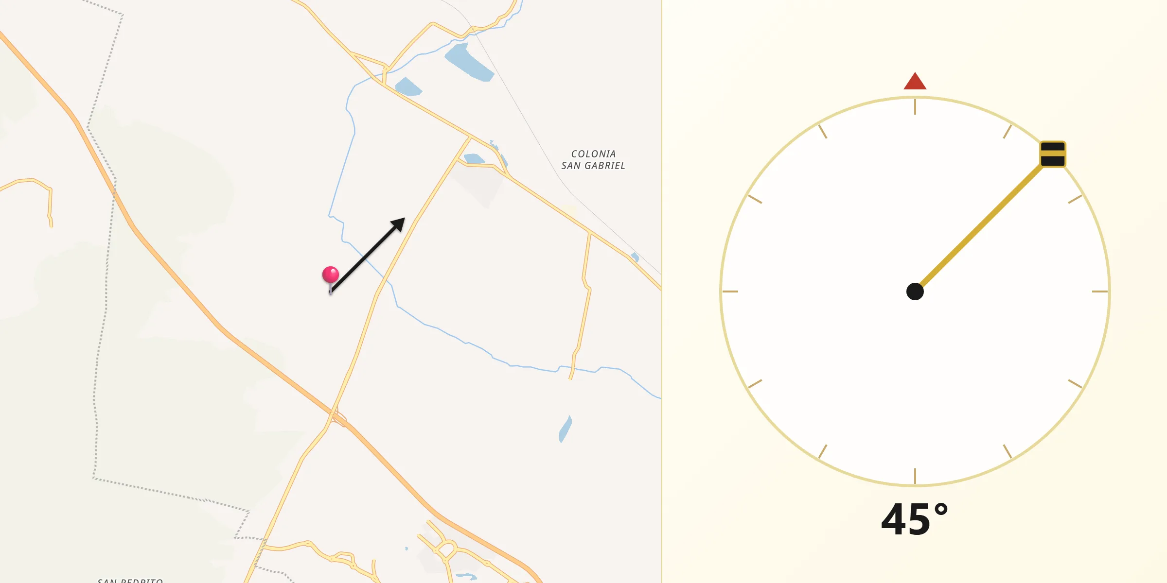 Dirección de la Qibla desde San Vicente Ferrer