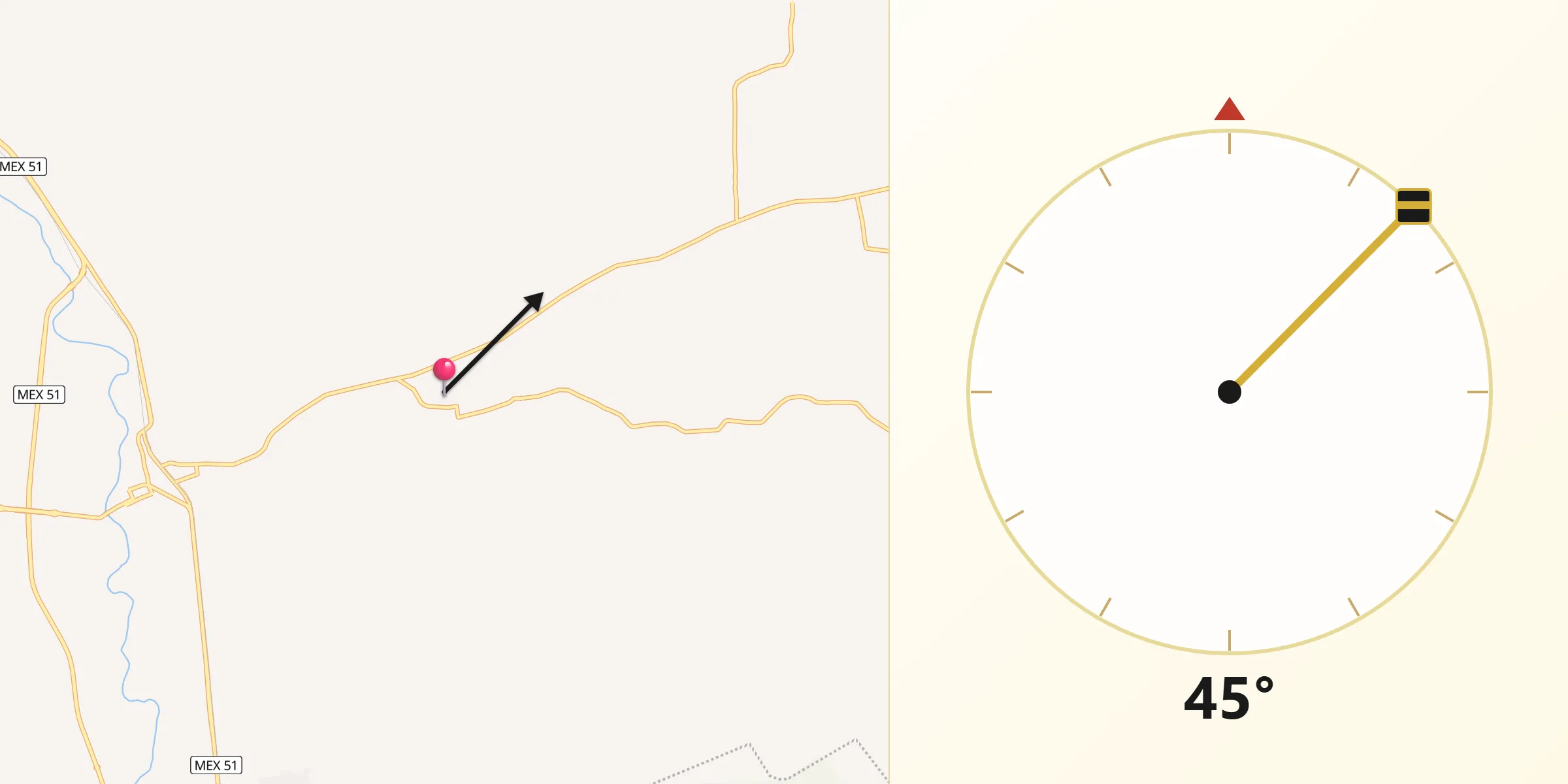 Dirección de la Qibla desde Jalpilla