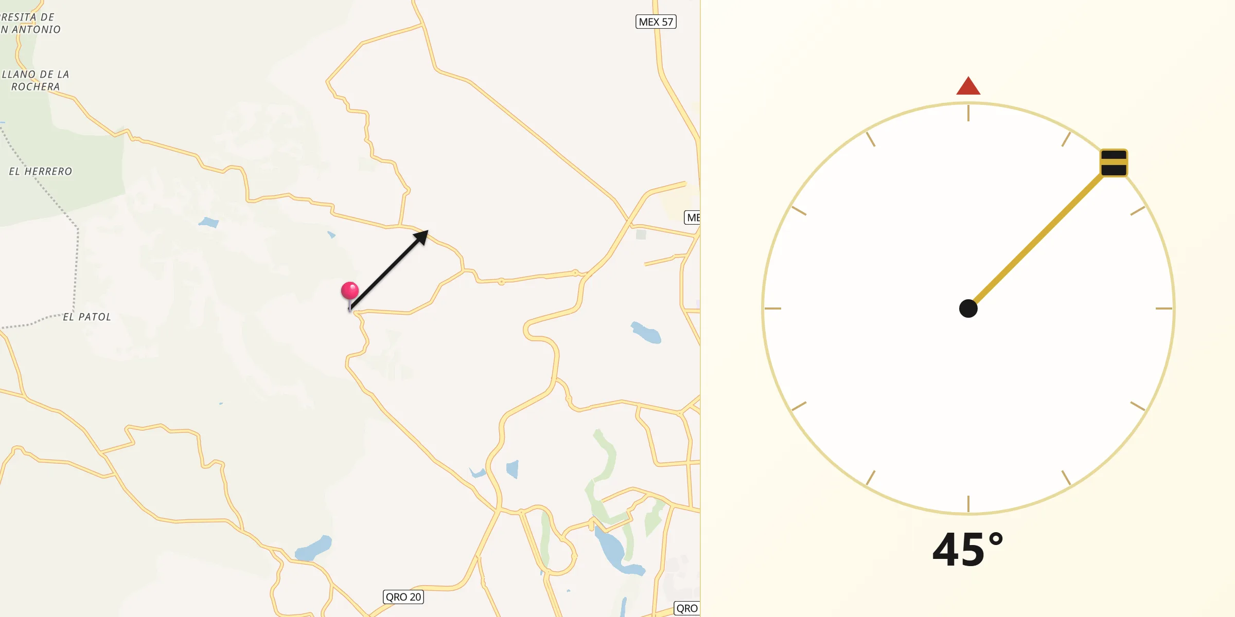 Dirección de la Qibla desde San Miguelito