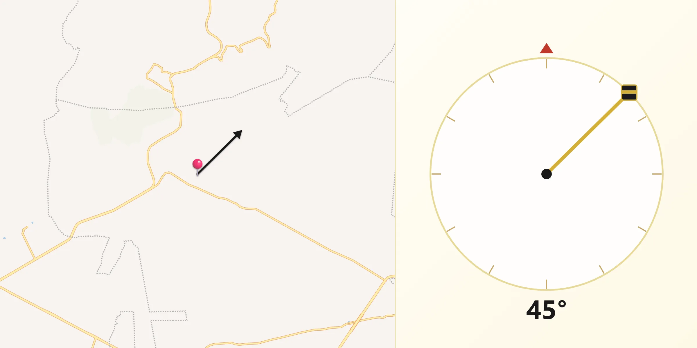 Dirección de la Qibla desde San José del Jagüey