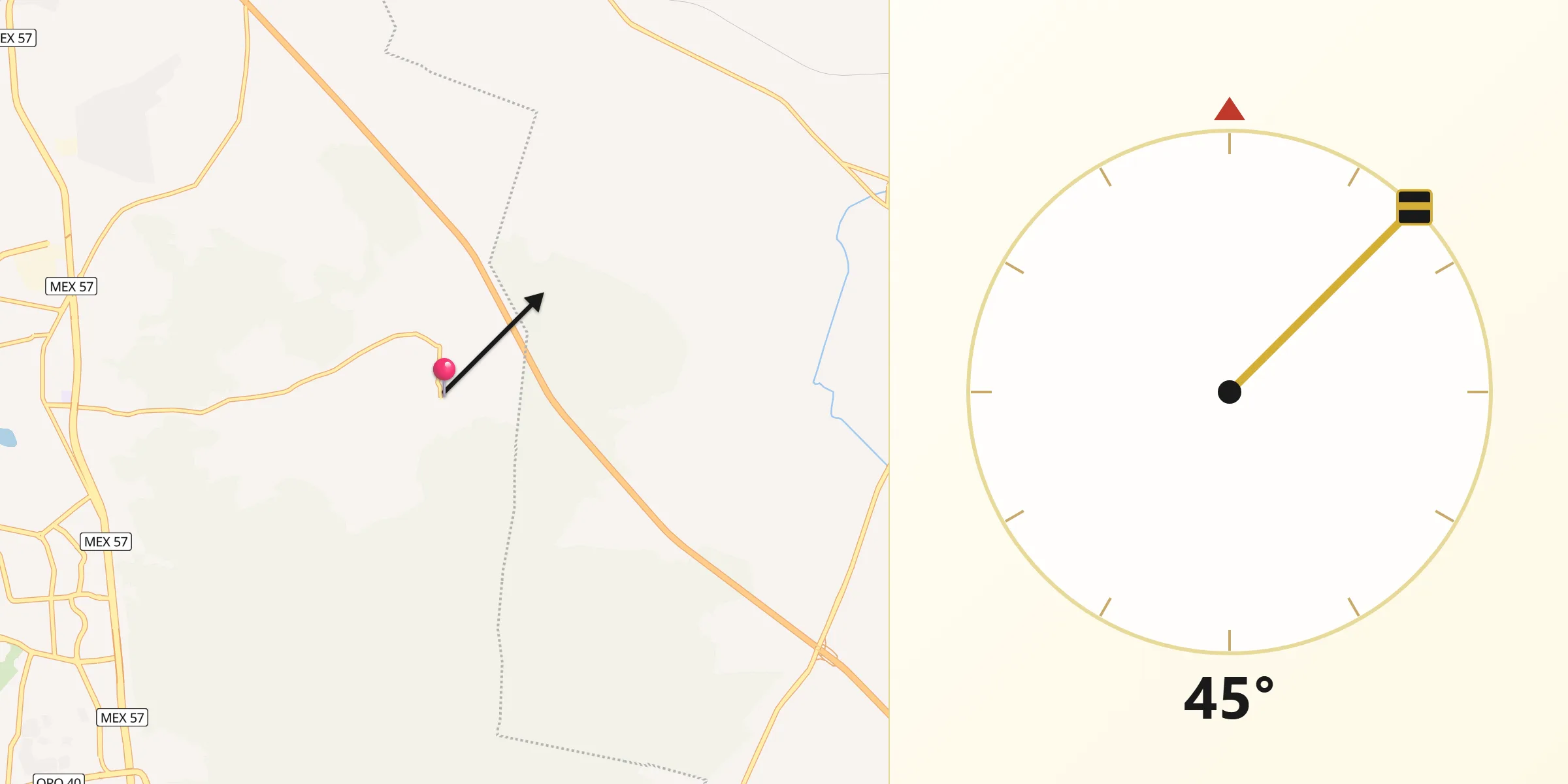 Dirección de la Qibla desde La Solana