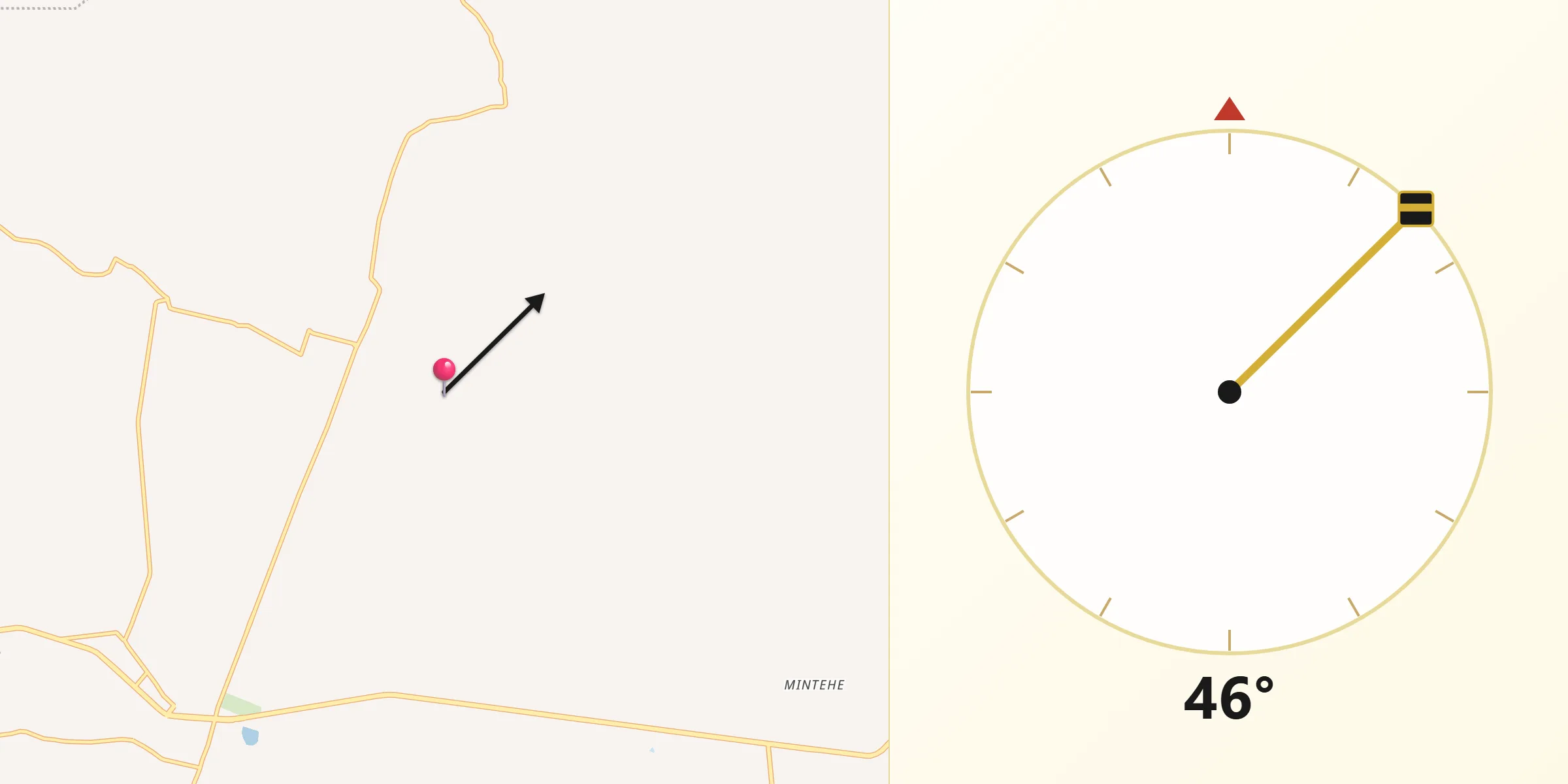 Dirección de la Qibla desde El Rincón