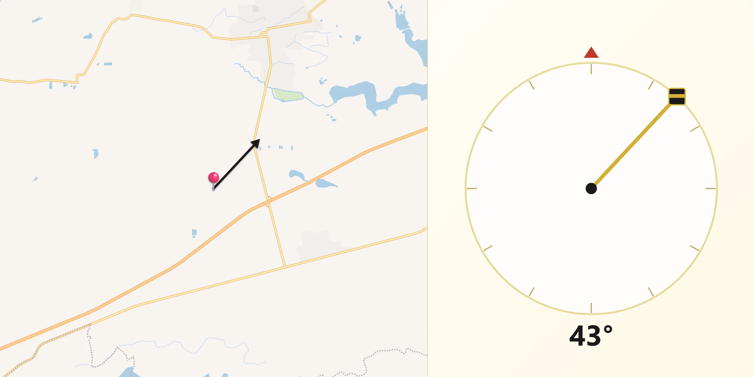 Dirección de la Qibla desde La Resolana