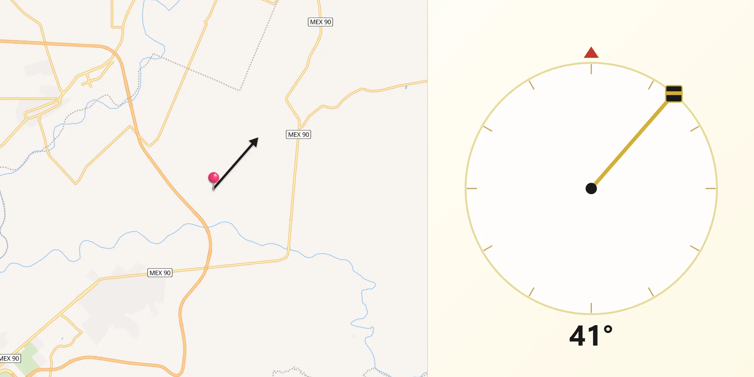 Dirección de la Qibla desde El Cantón