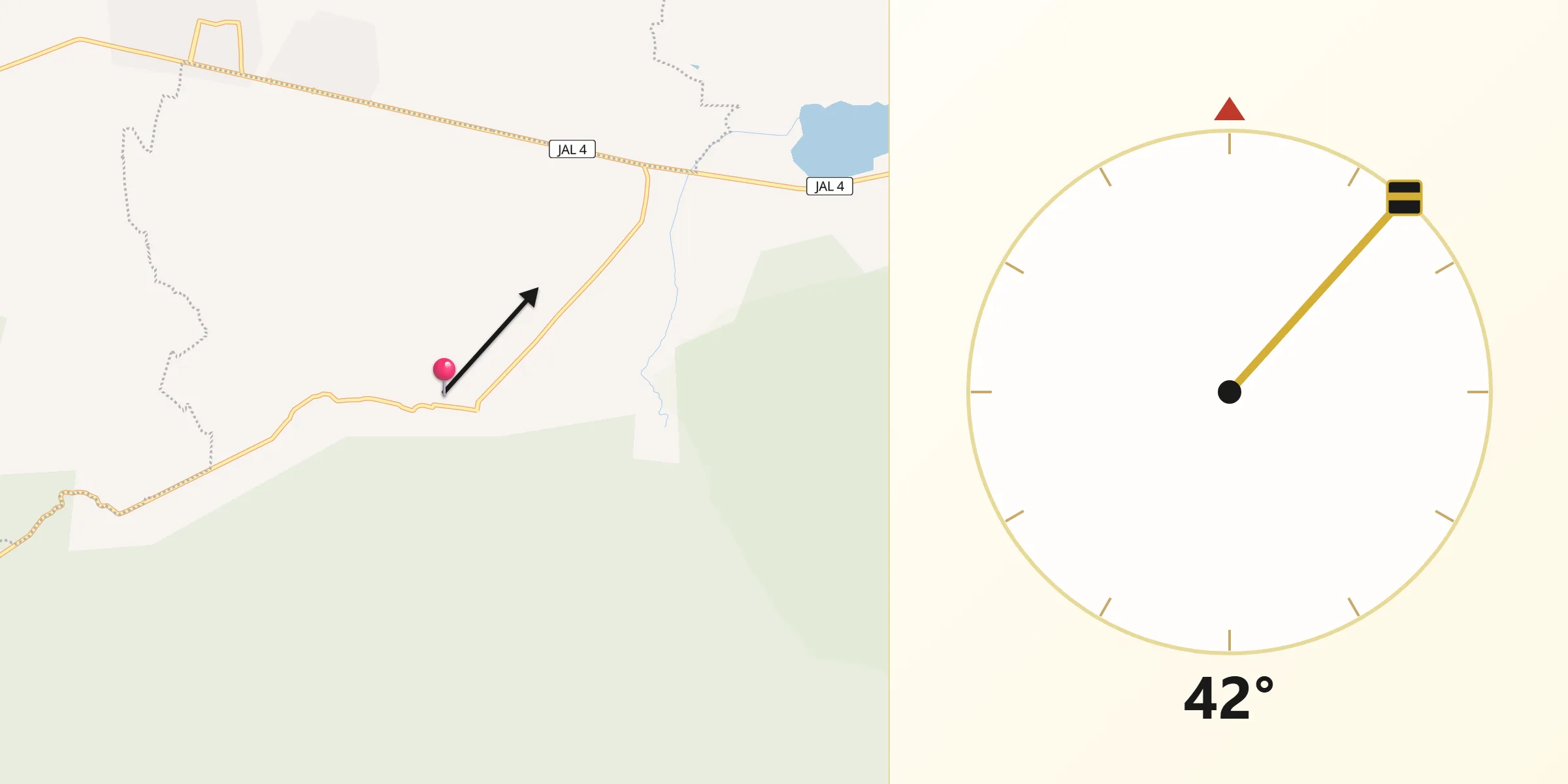 Dirección de la Qibla desde Oconahua Jalisco