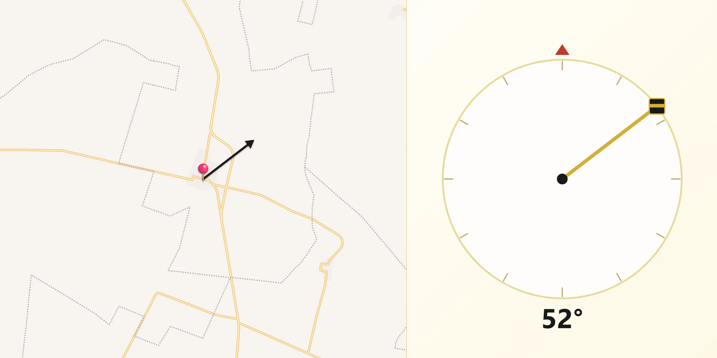 Dirección de la Qibla desde Yaxcopoil