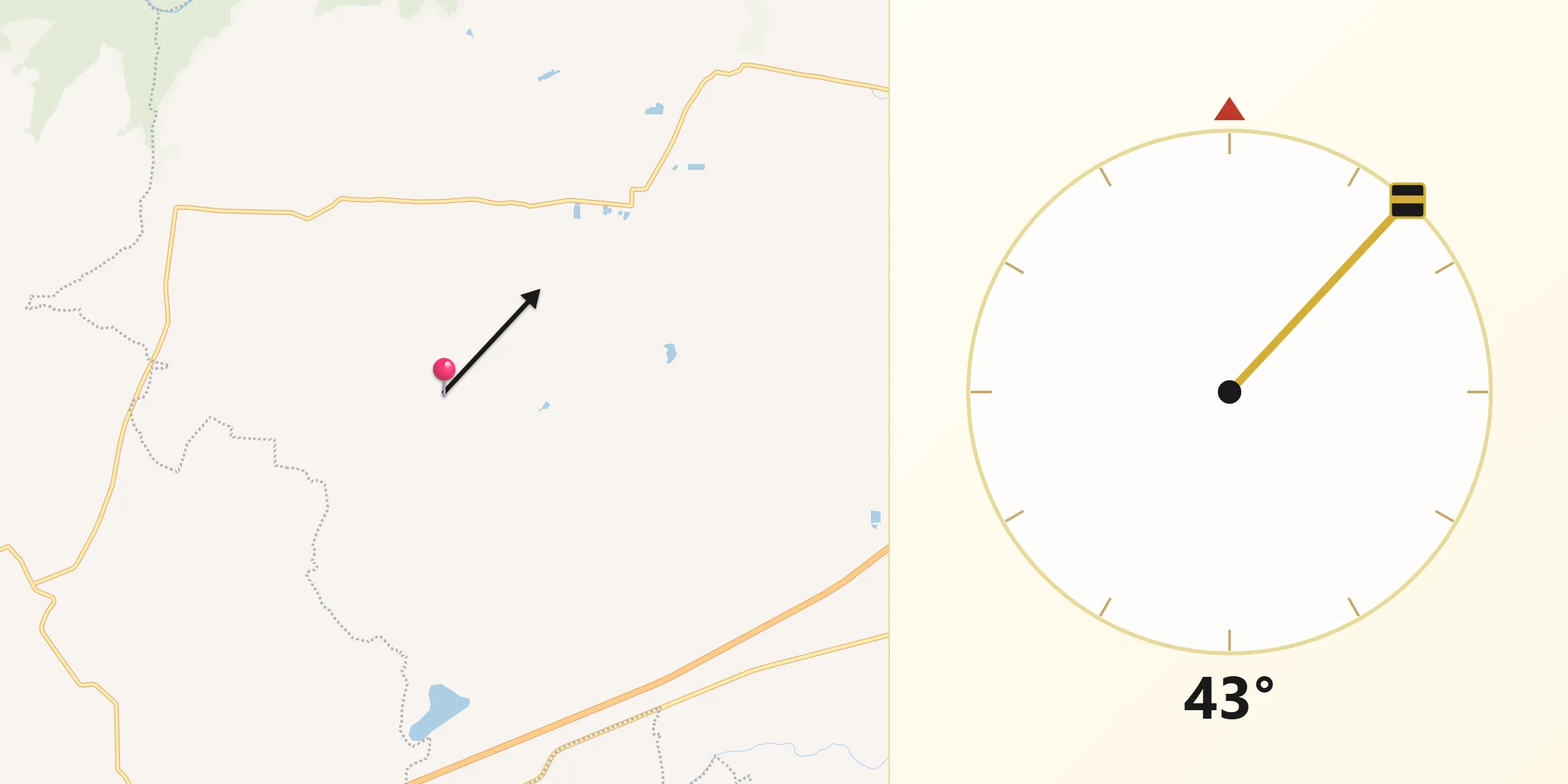 Dirección de la Qibla desde Chiquihuitillo