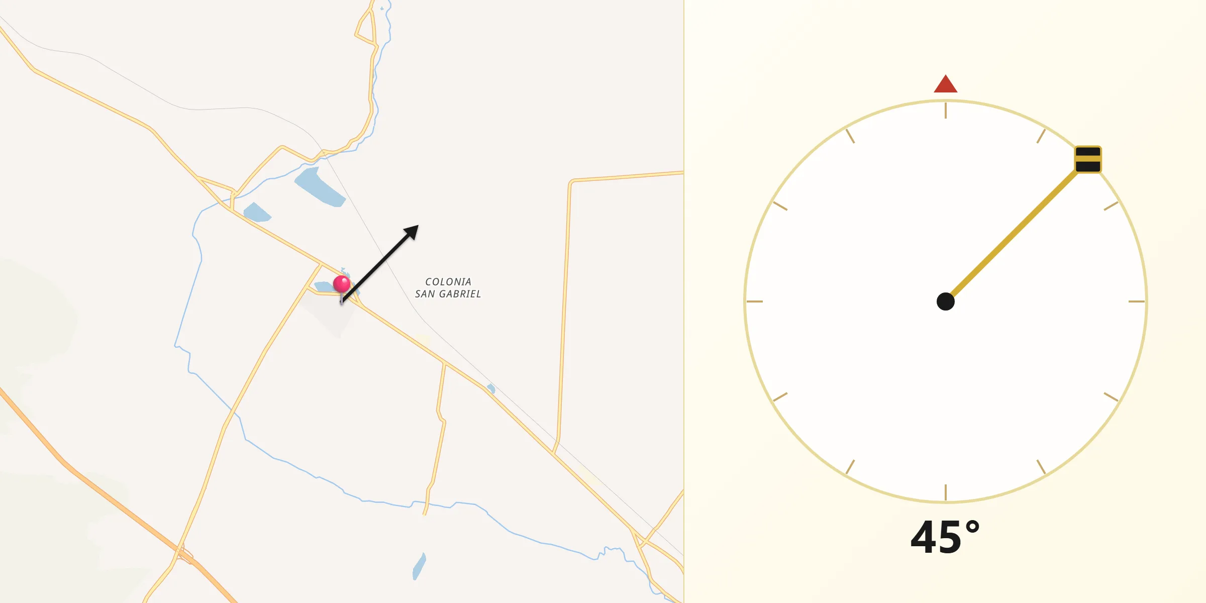 Dirección de la Qibla desde Santa María Begoña