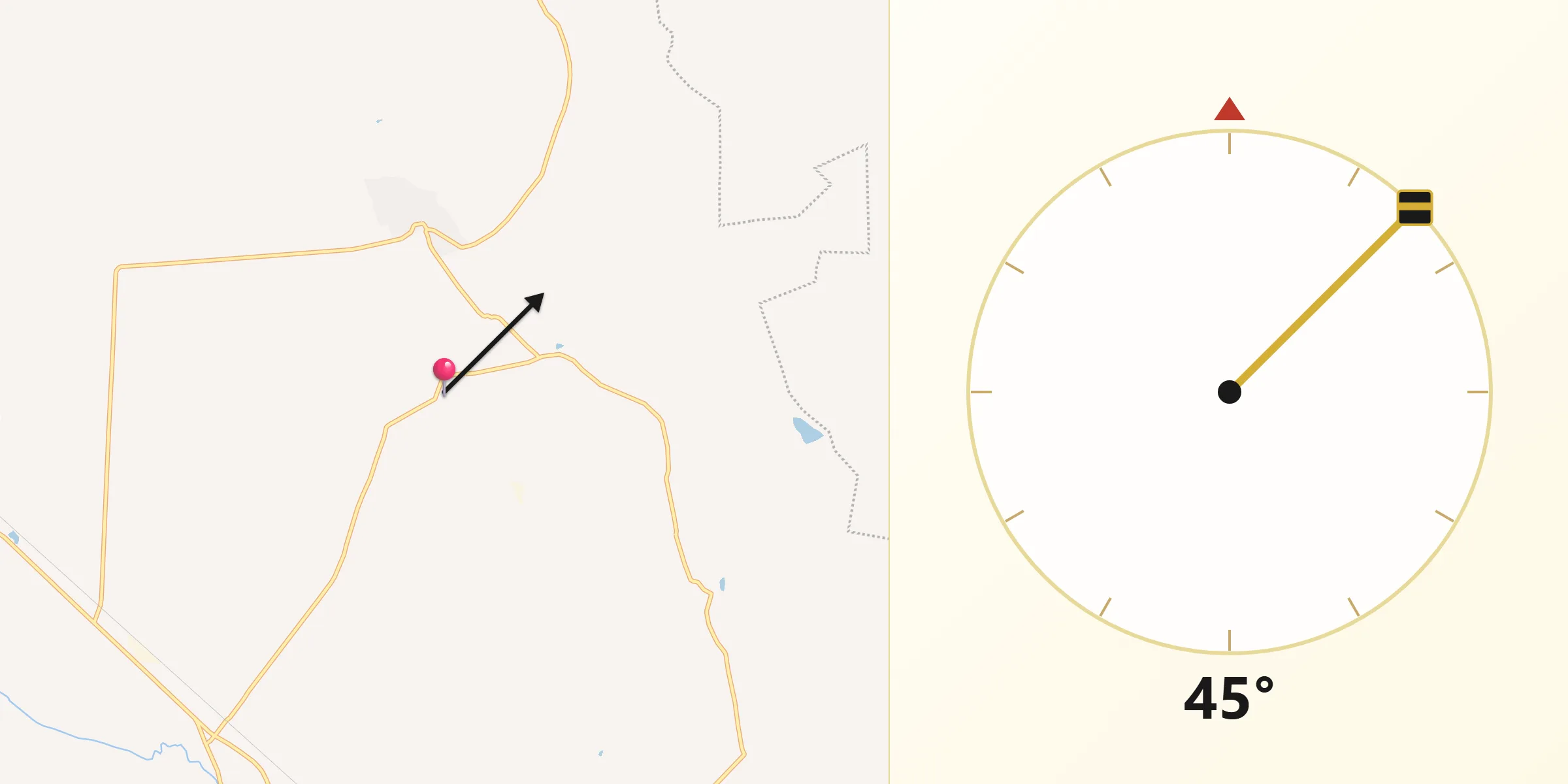 Dirección de la Qibla desde San Miguel Amazcala